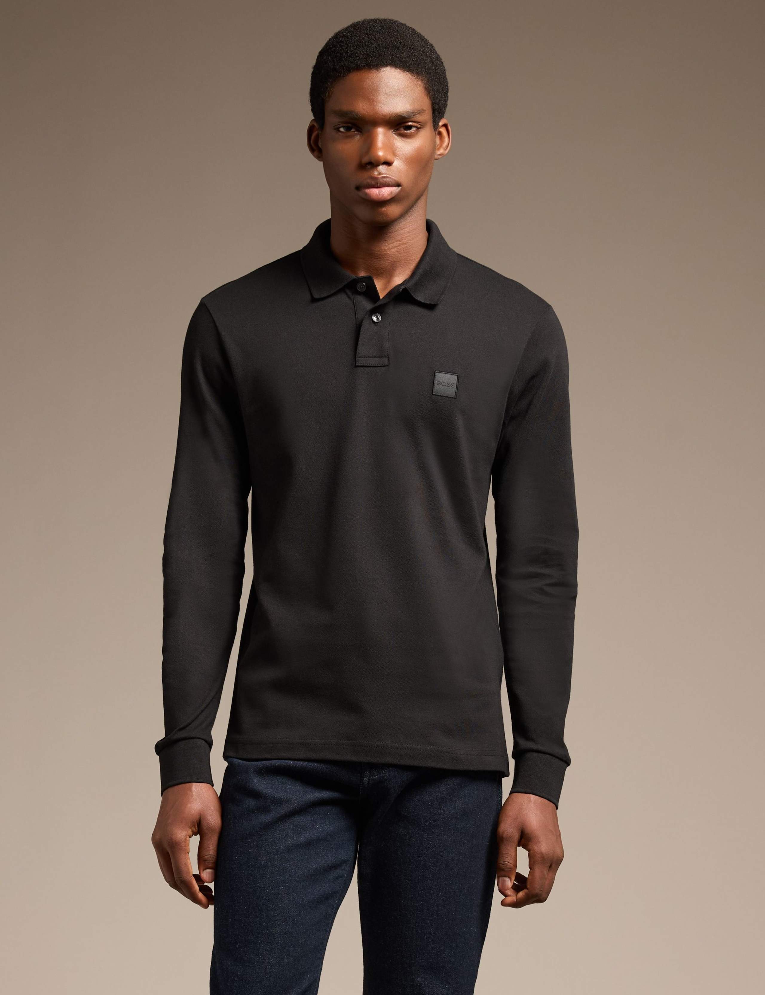 Cotton Rich Long Sleeve Polo Shirt 1 of 7