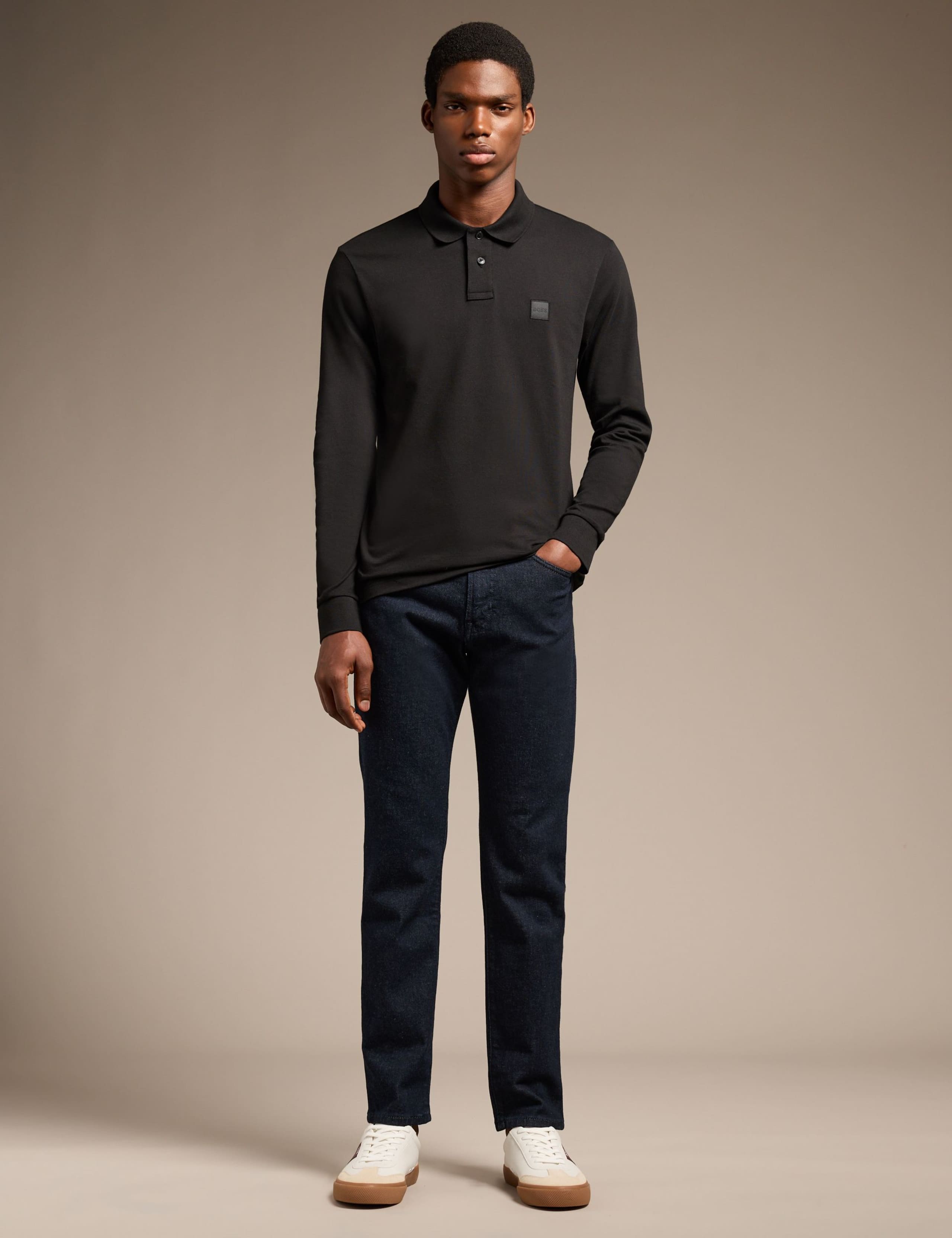 Passerby Cotton Rich Long Sleeve Polo Shirt 3 of 7