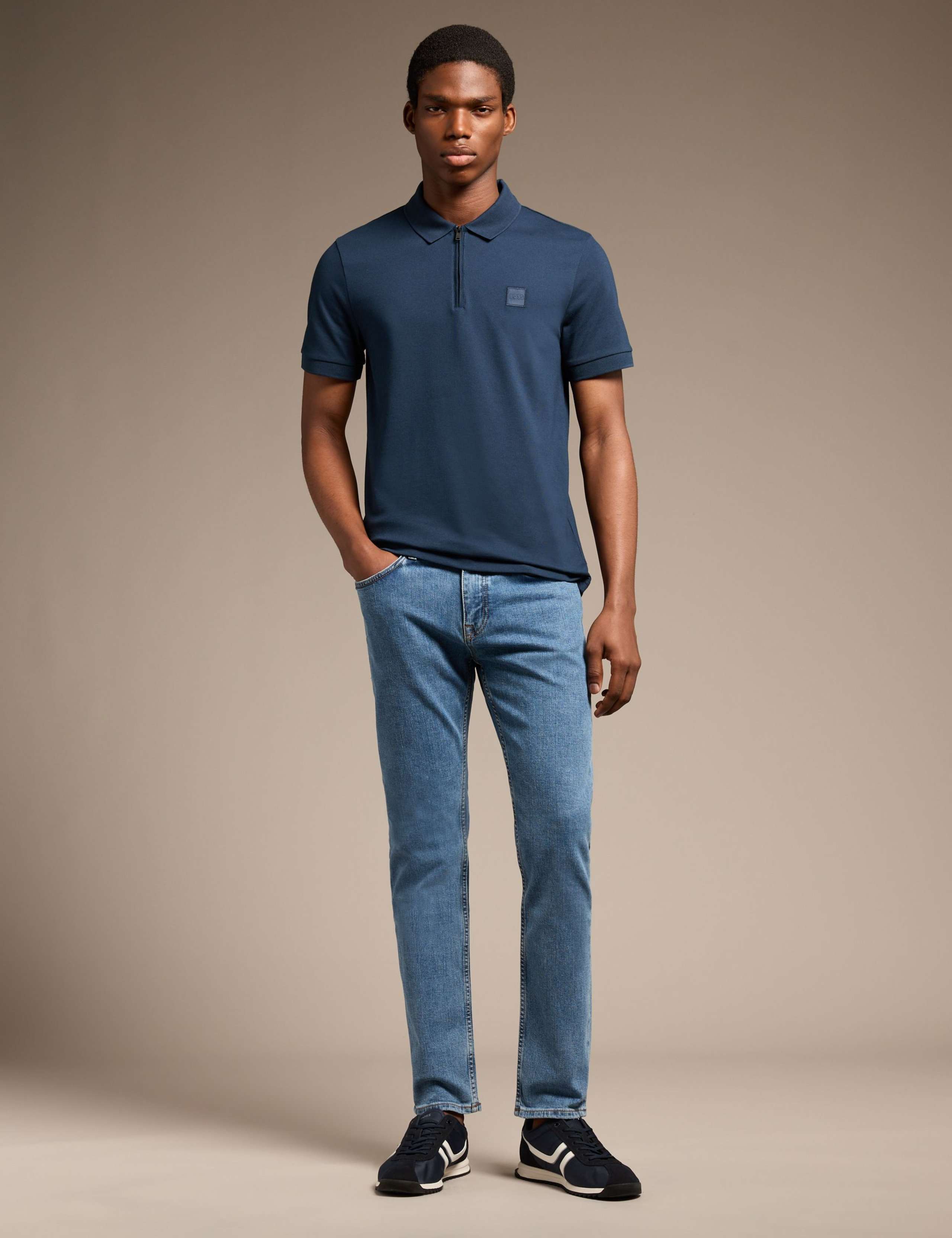 Cotton Rich Half Zip Polo Shirt 7 of 7