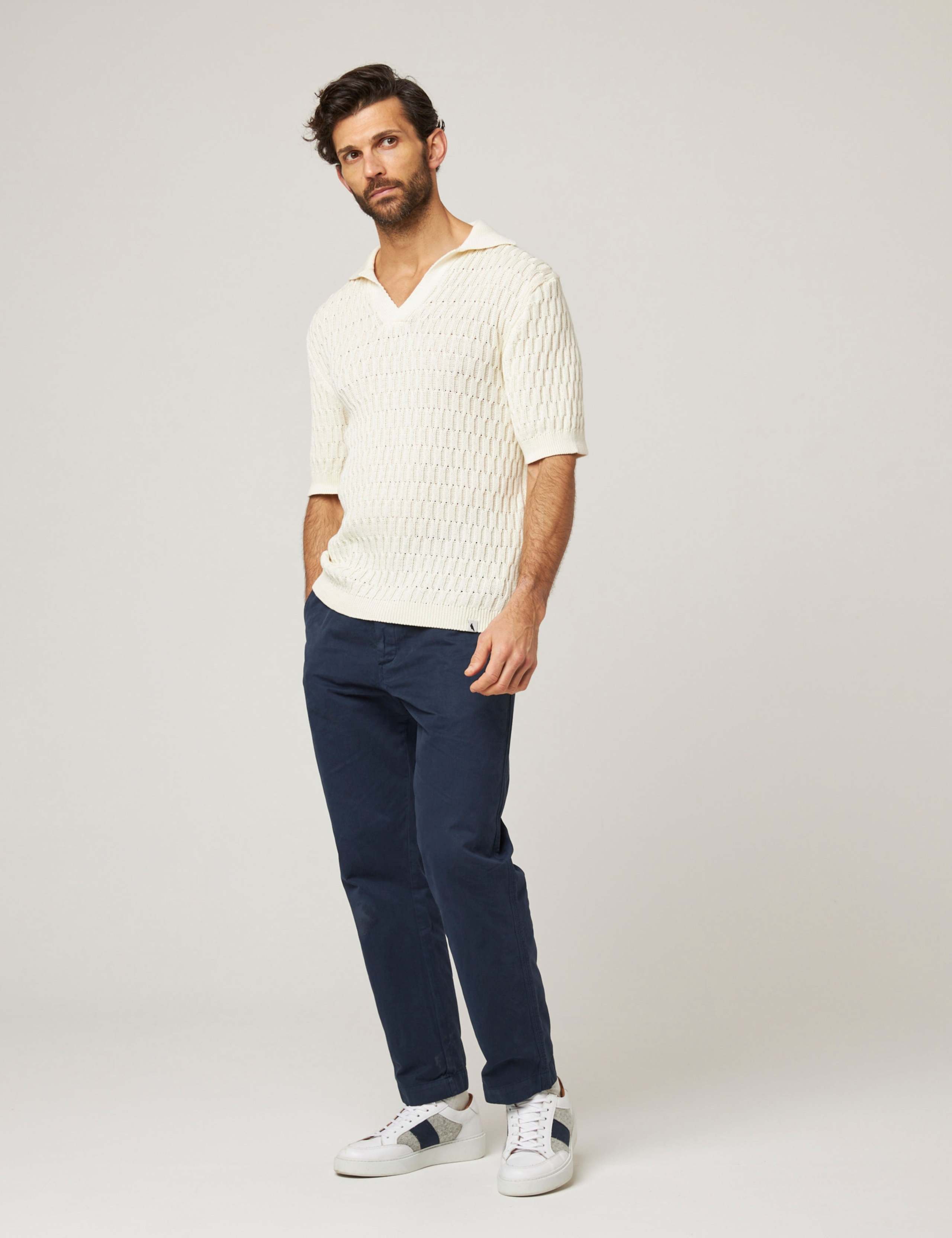 Pure Cotton Cable Knitted Polo Shirt 3 of 6