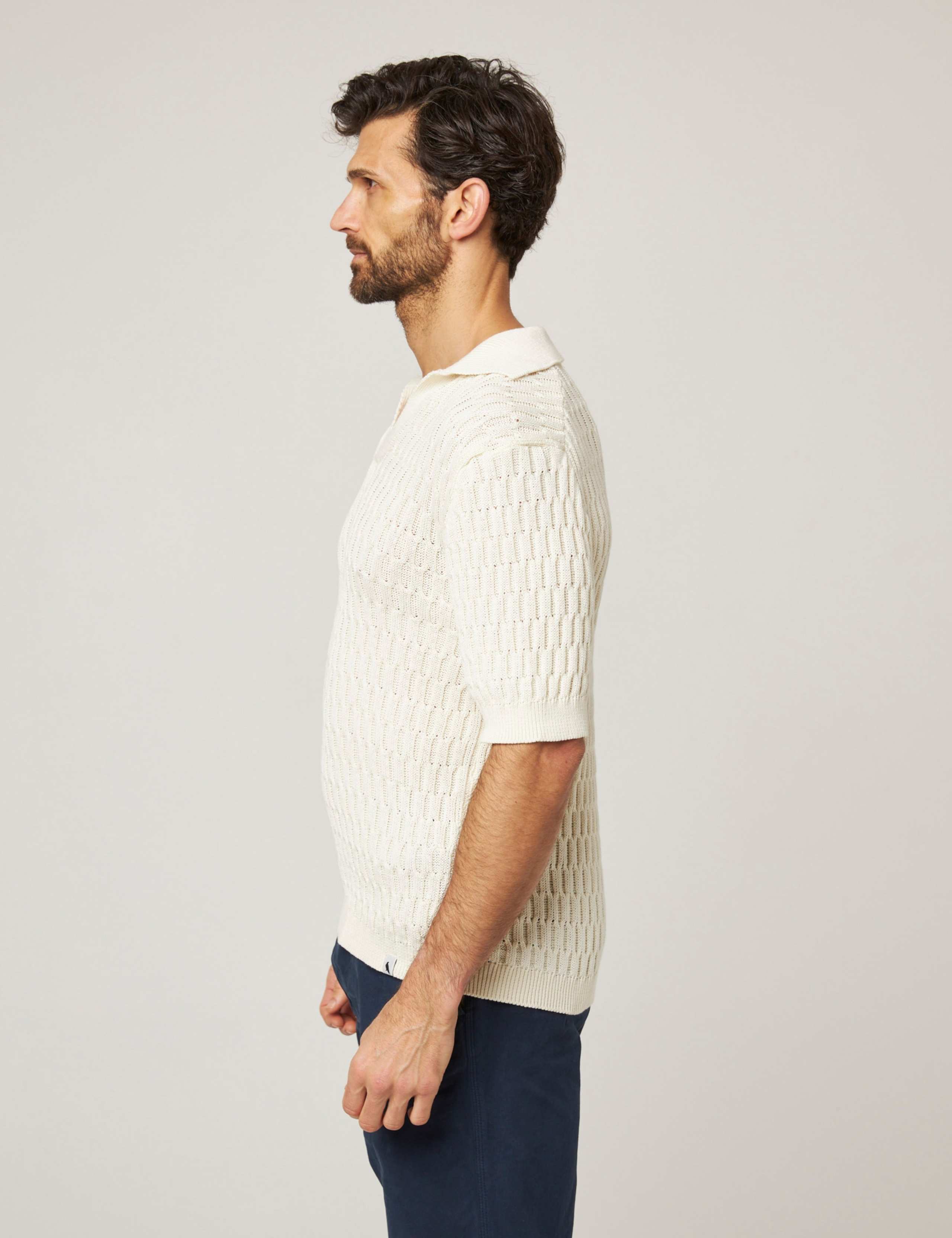 Pure Cotton Cable Knitted Polo Shirt 5 of 6