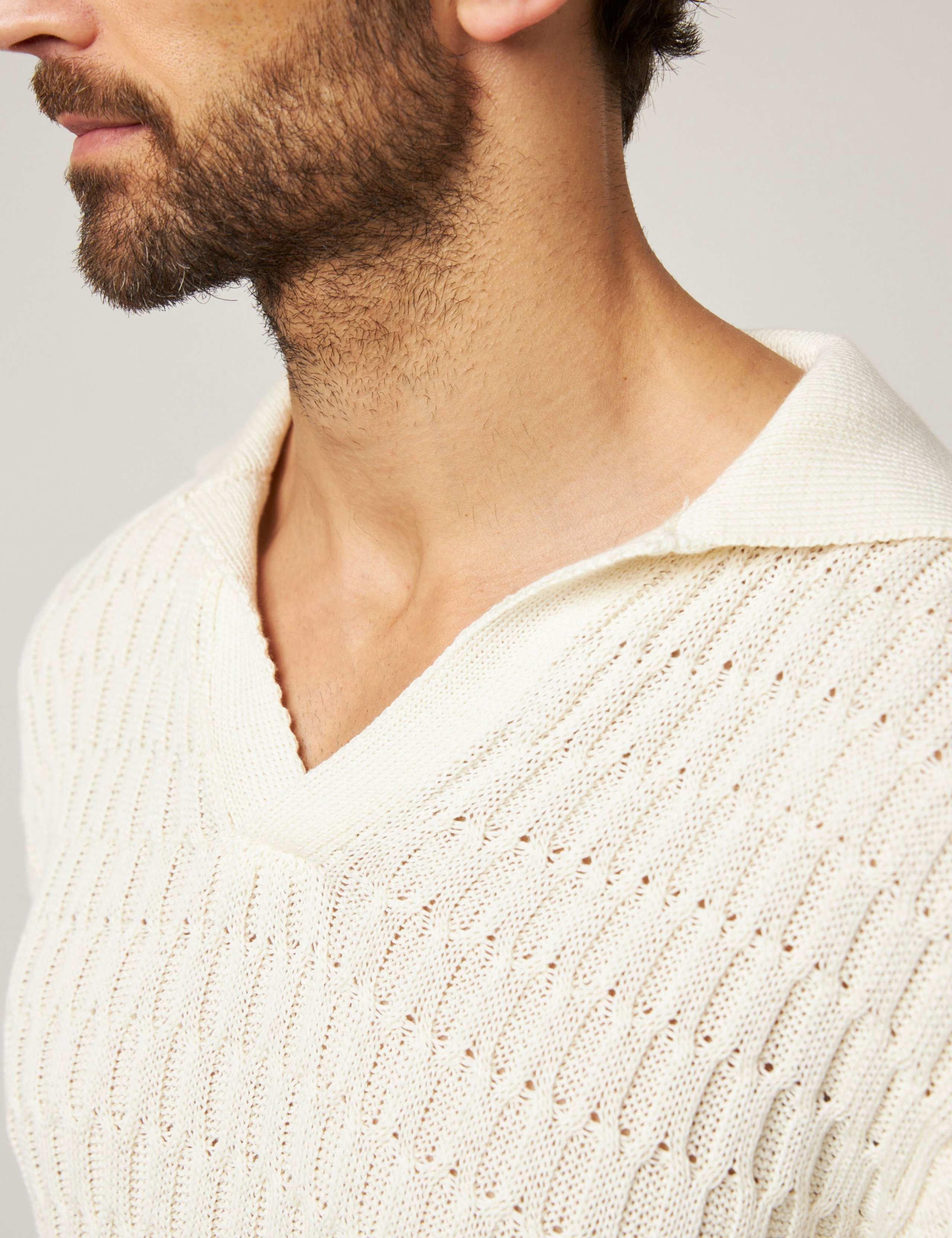 Pure Cotton Cable Knitted Polo Shirt 6 of 6
