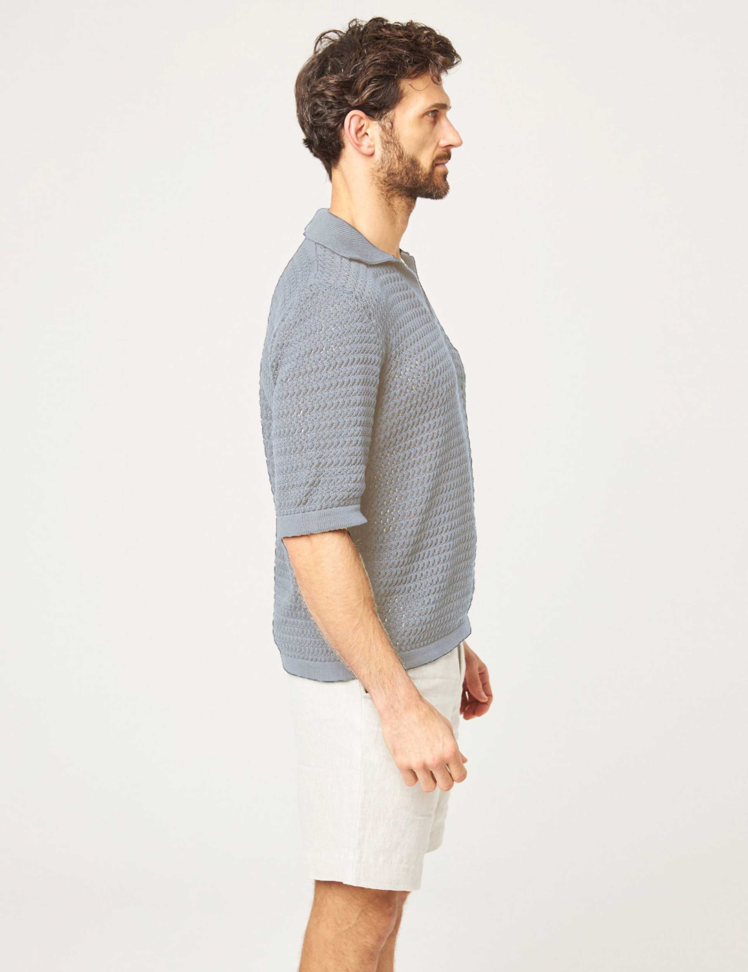 Pure Cotton Crochet Polo Shirt 4 of 6