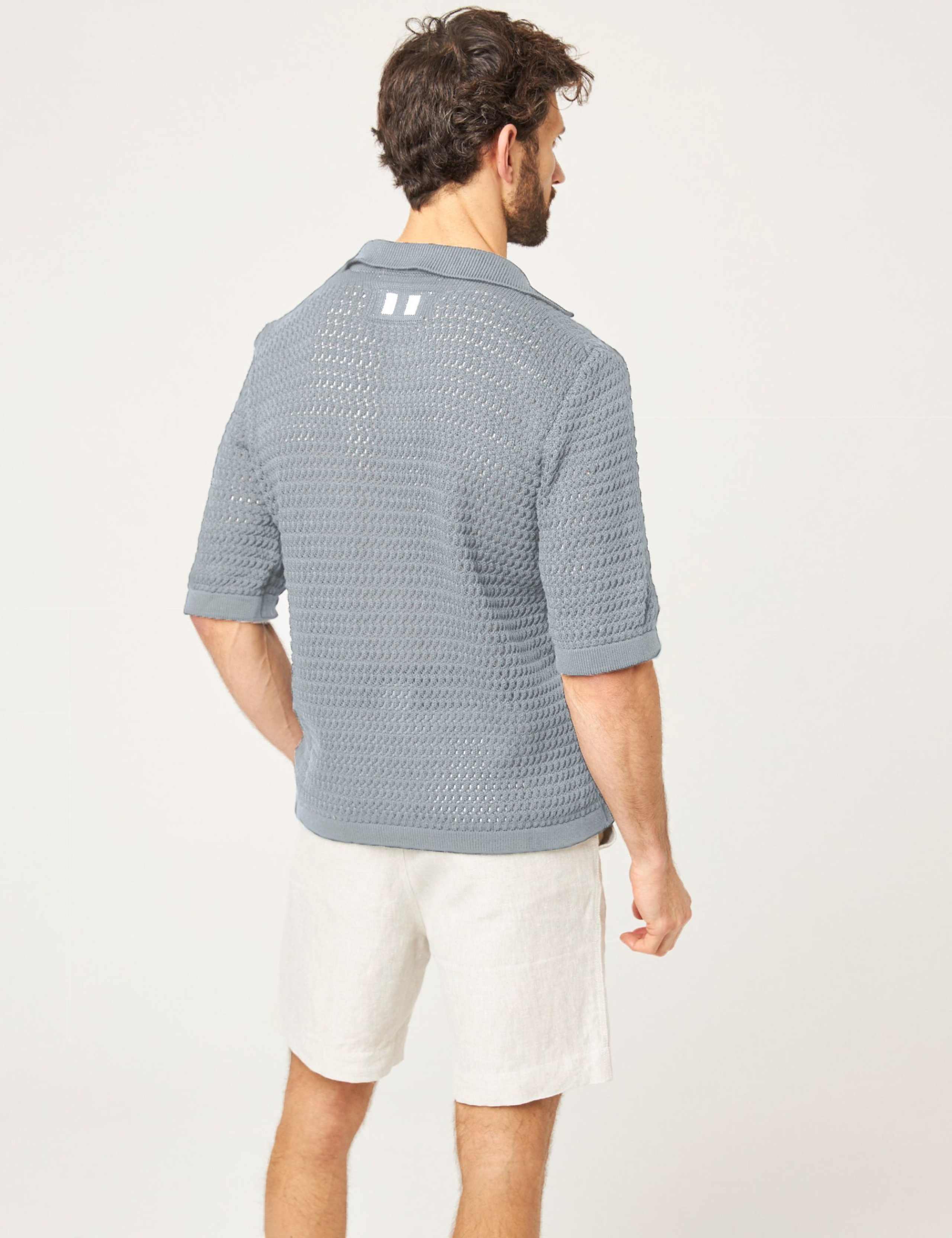 Pure Cotton Crochet Polo Shirt 5 of 6
