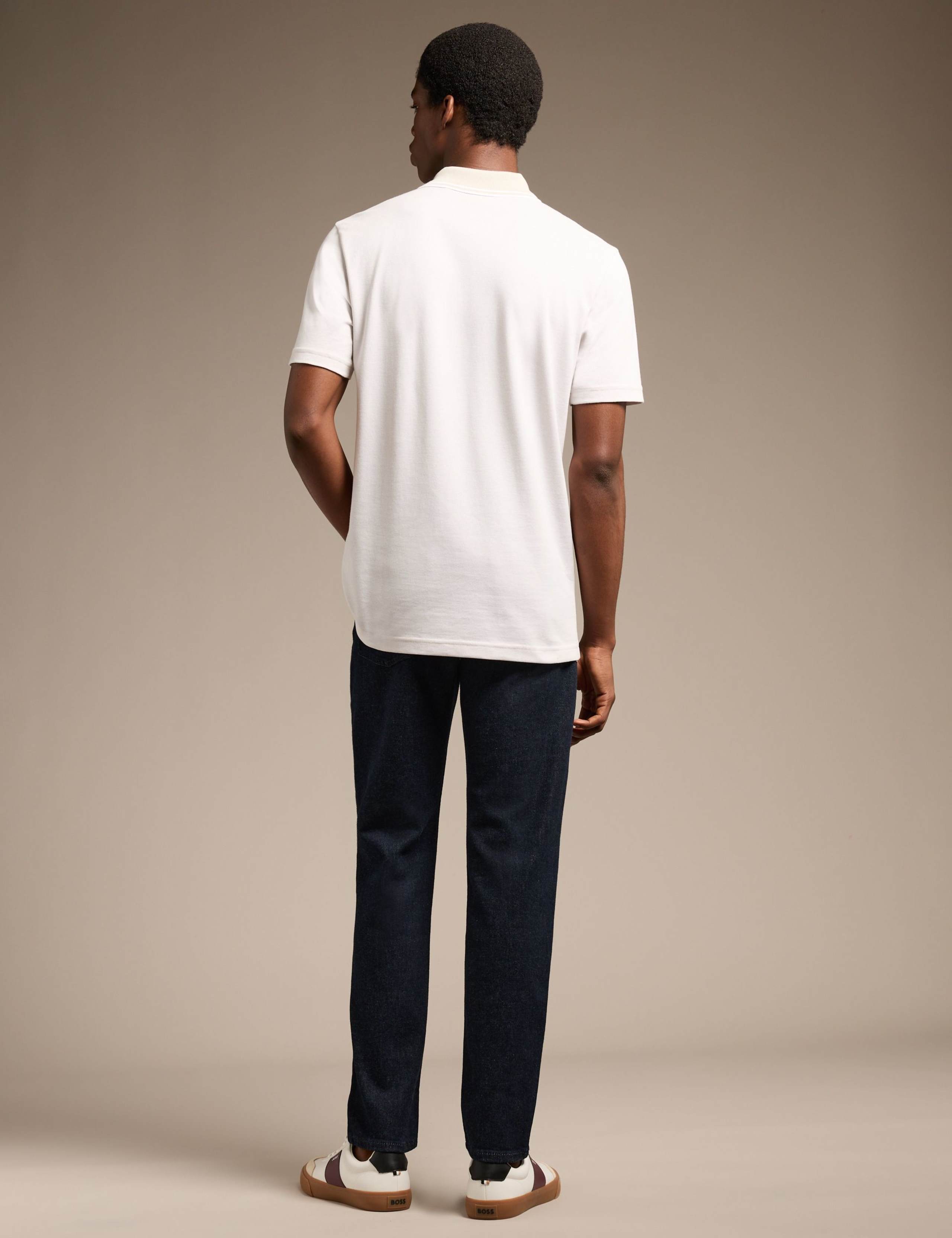 Pure Cotton Pique Tipped Collar Polo Shirt 6 of 7