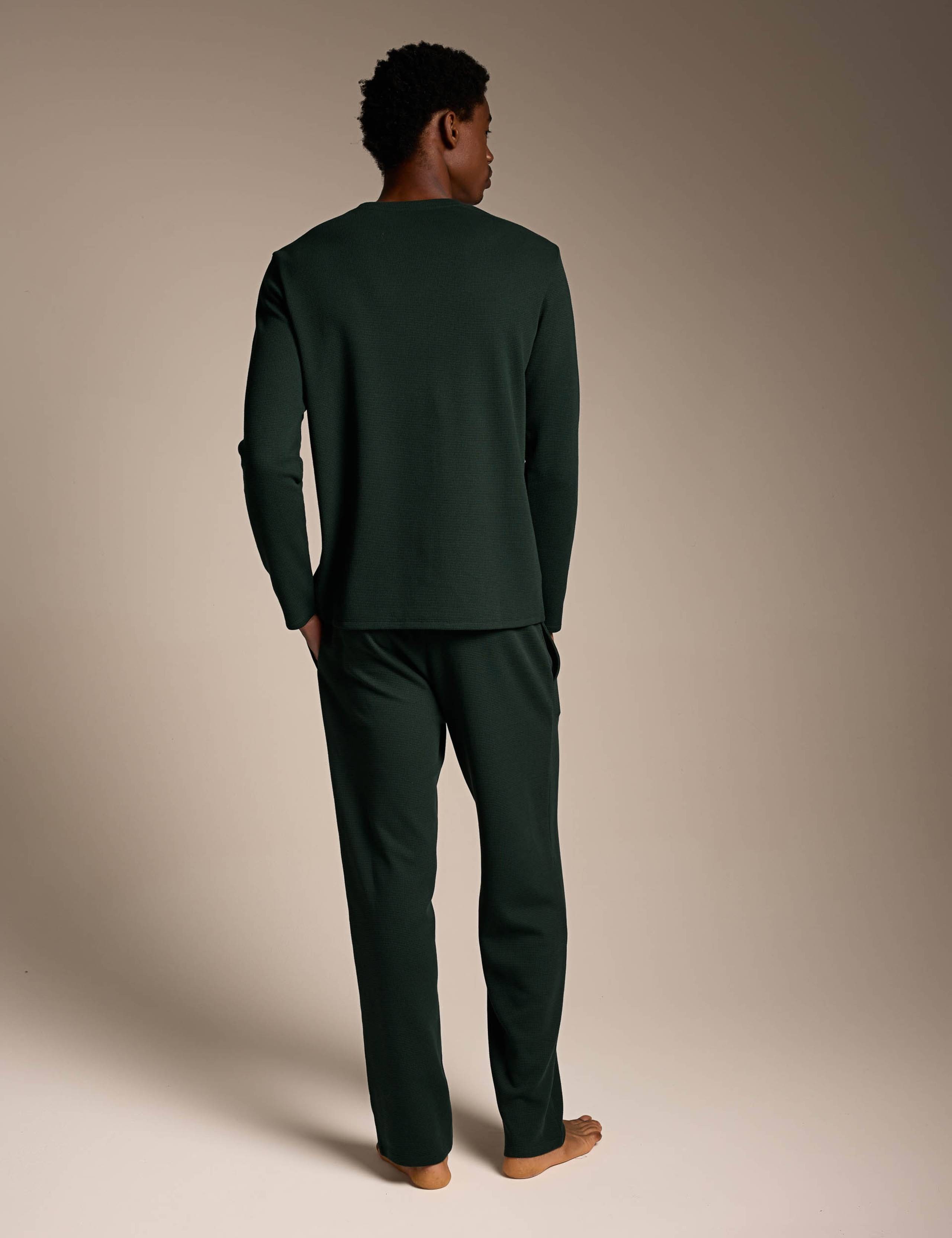 Cotton Rich Waffle Long Sleeve T-Shirt 3 of 5