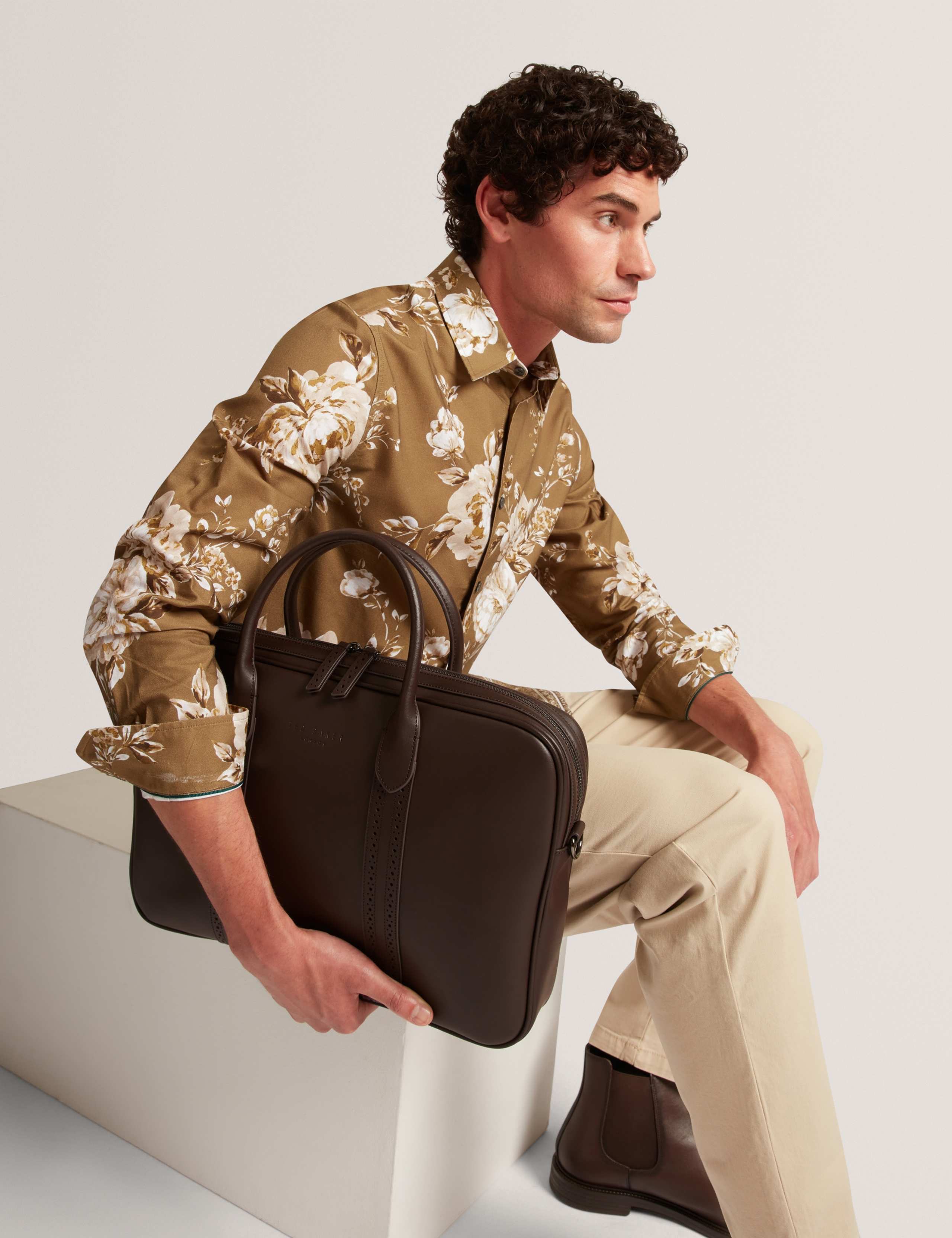 Leather Brogue Detail Document Bag 2 of 5