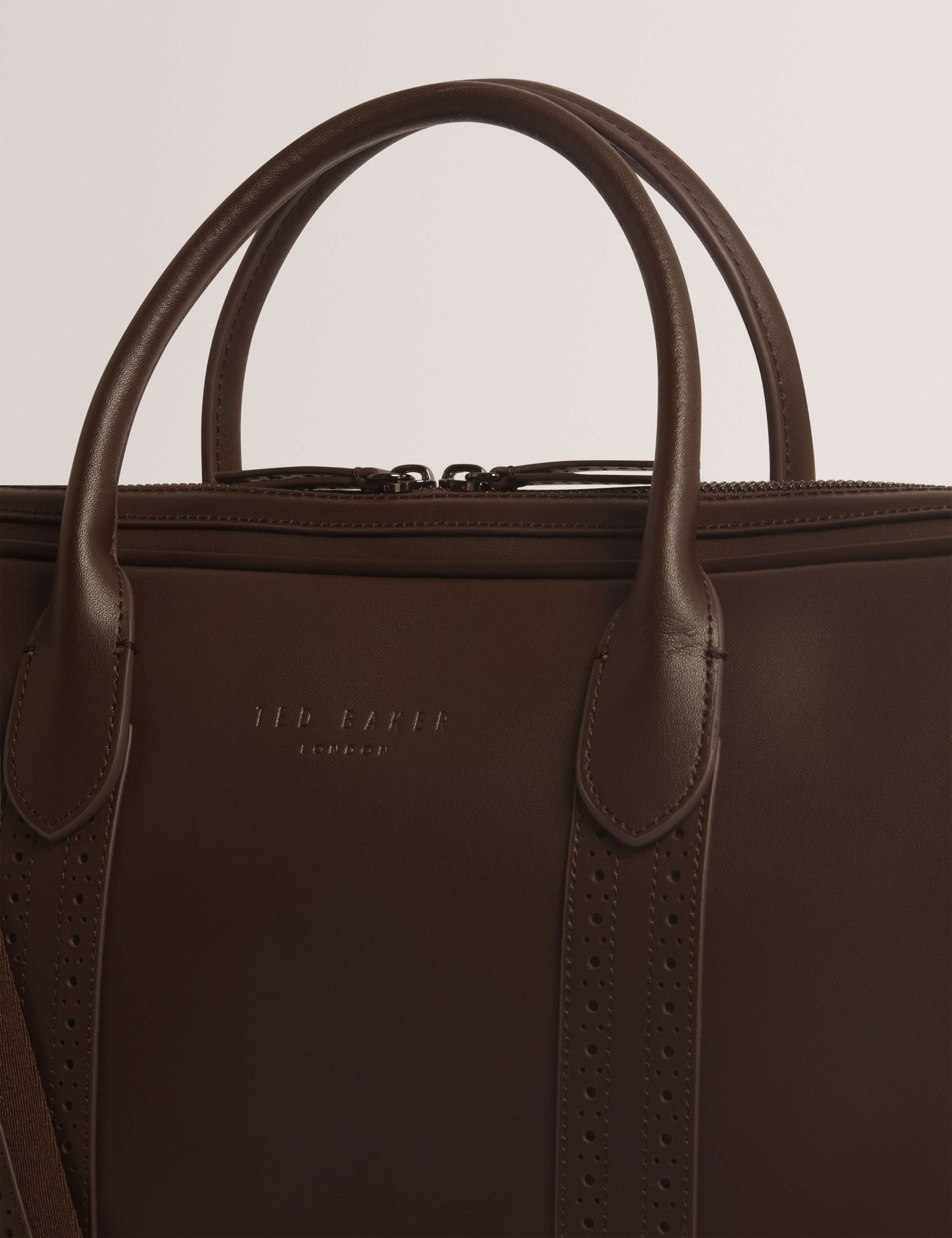 Leather Brogue Detail Document Bag 4 of 5
