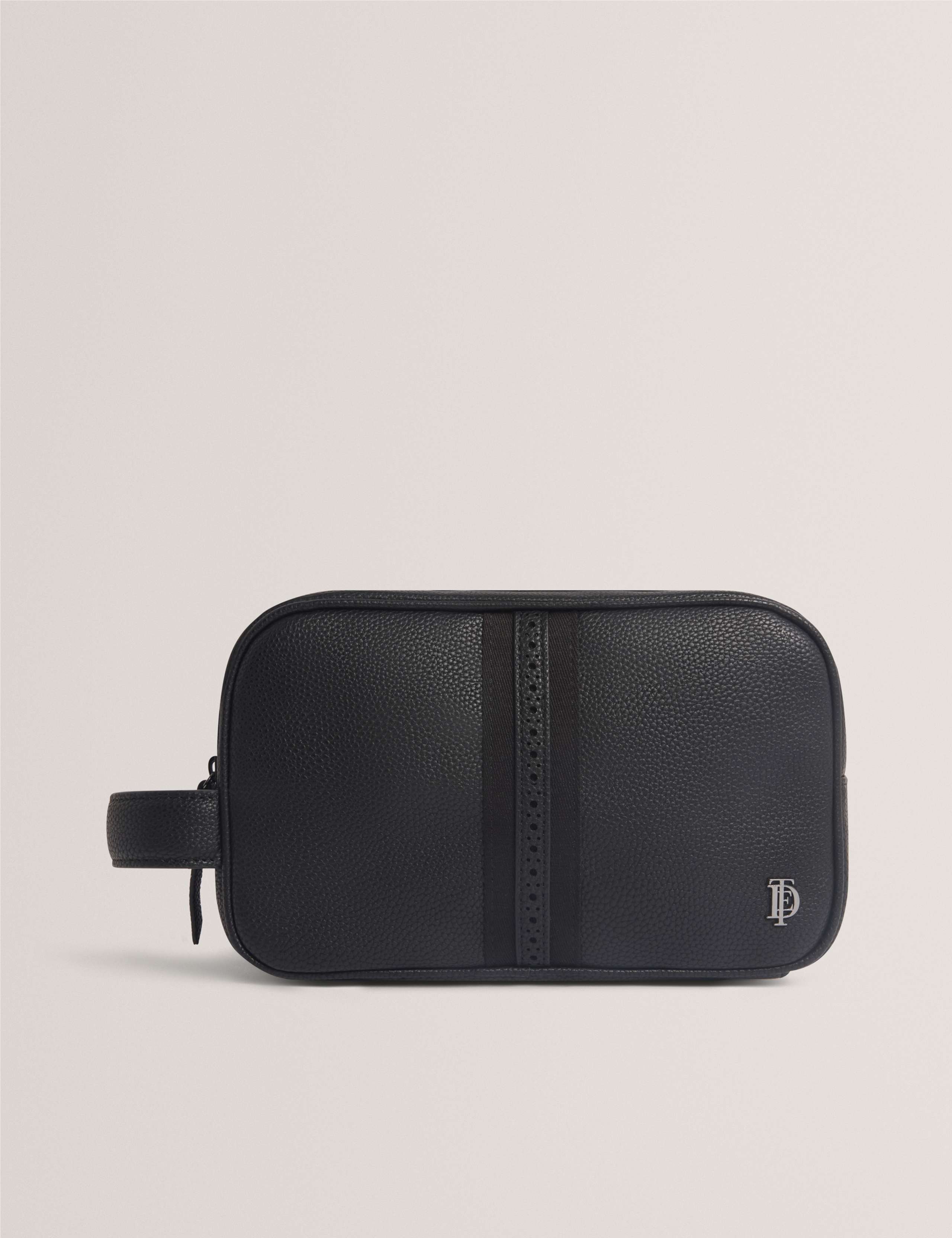 Faux Leather Brogue Detail Wash Bag 1 of 4
