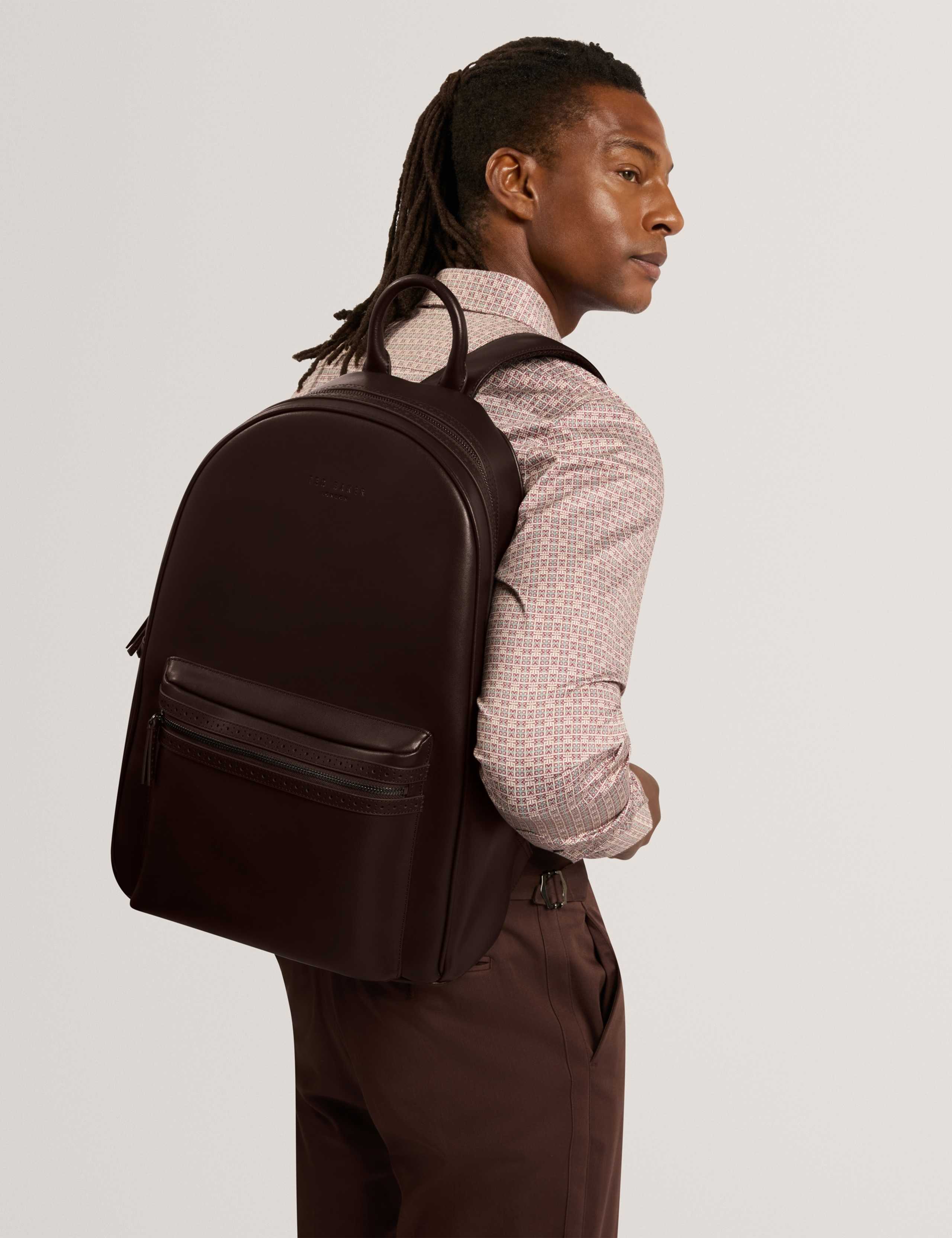 Leather Brogue Detail Zip Around Backpack 2 of 5