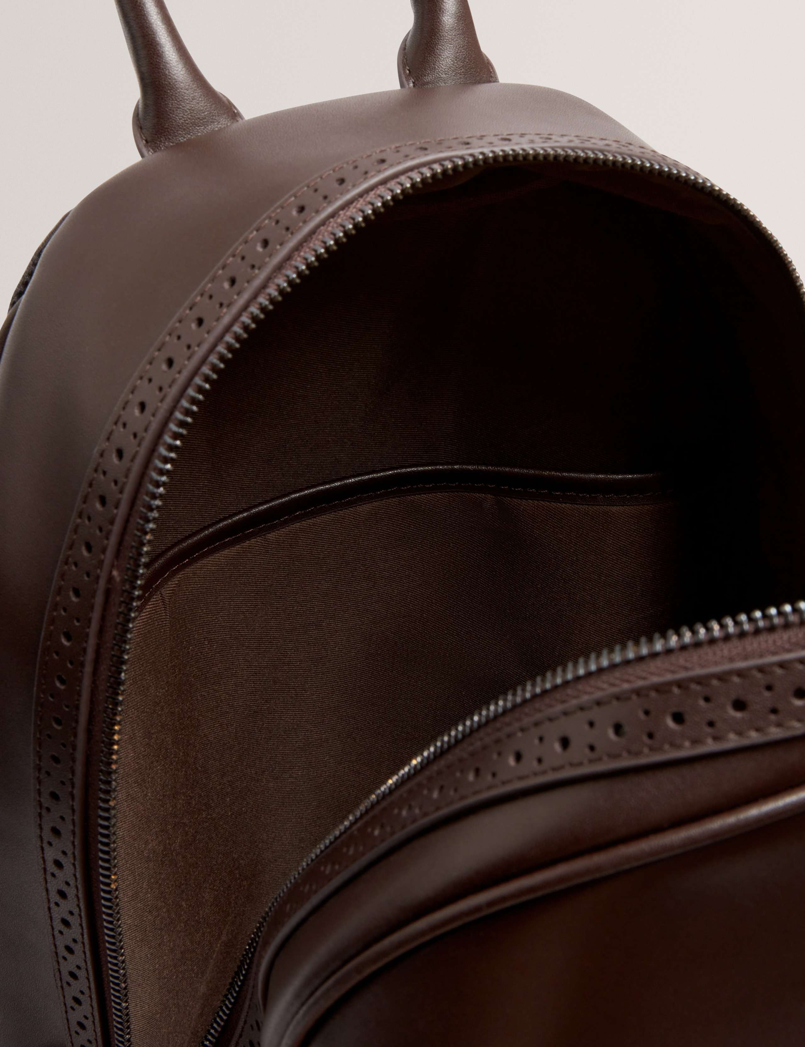 Leather Brogue Detail Zip Around Backpack 3 of 5