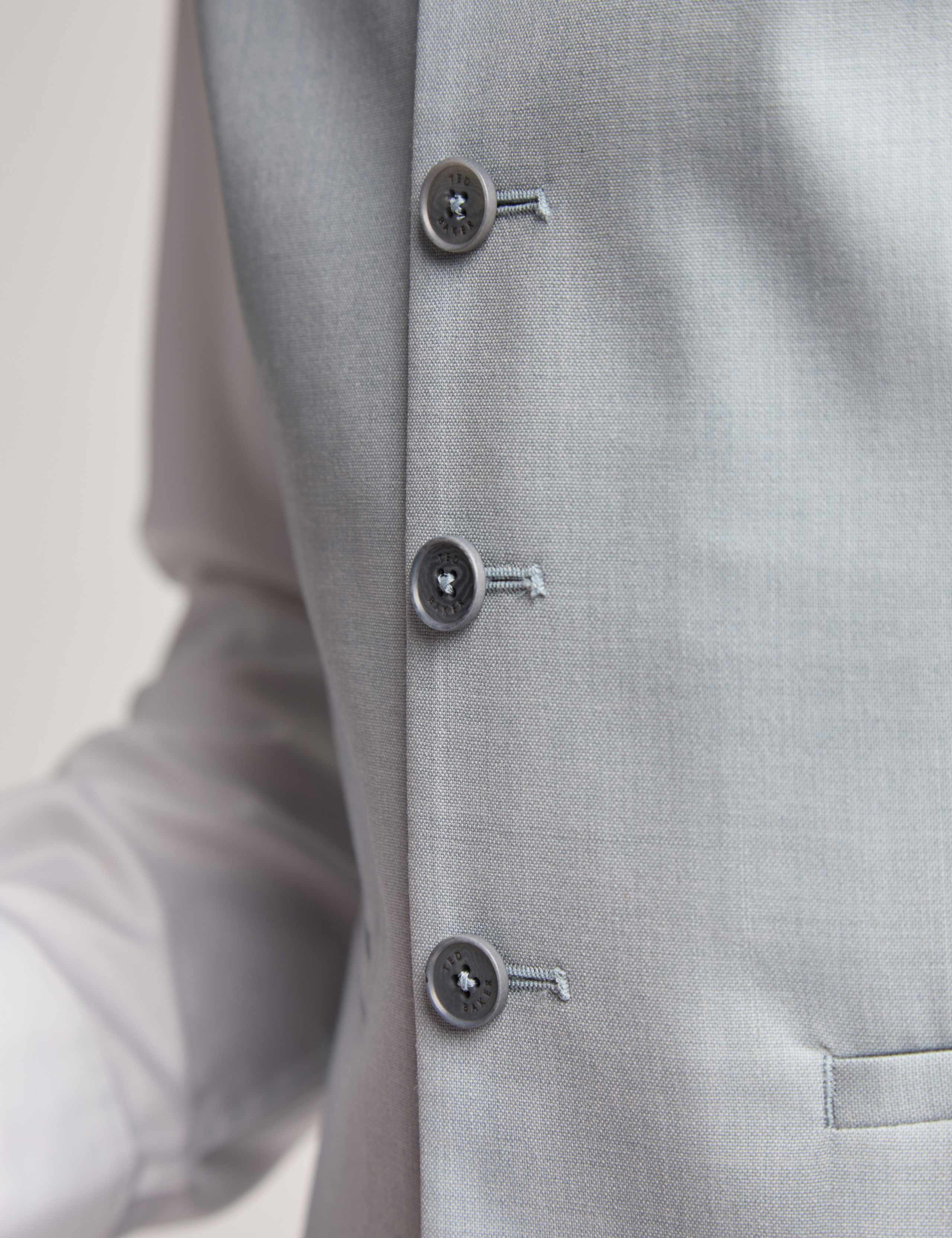 Slim Fit Wool Rich Sharkskin Waistcoat 4 of 4