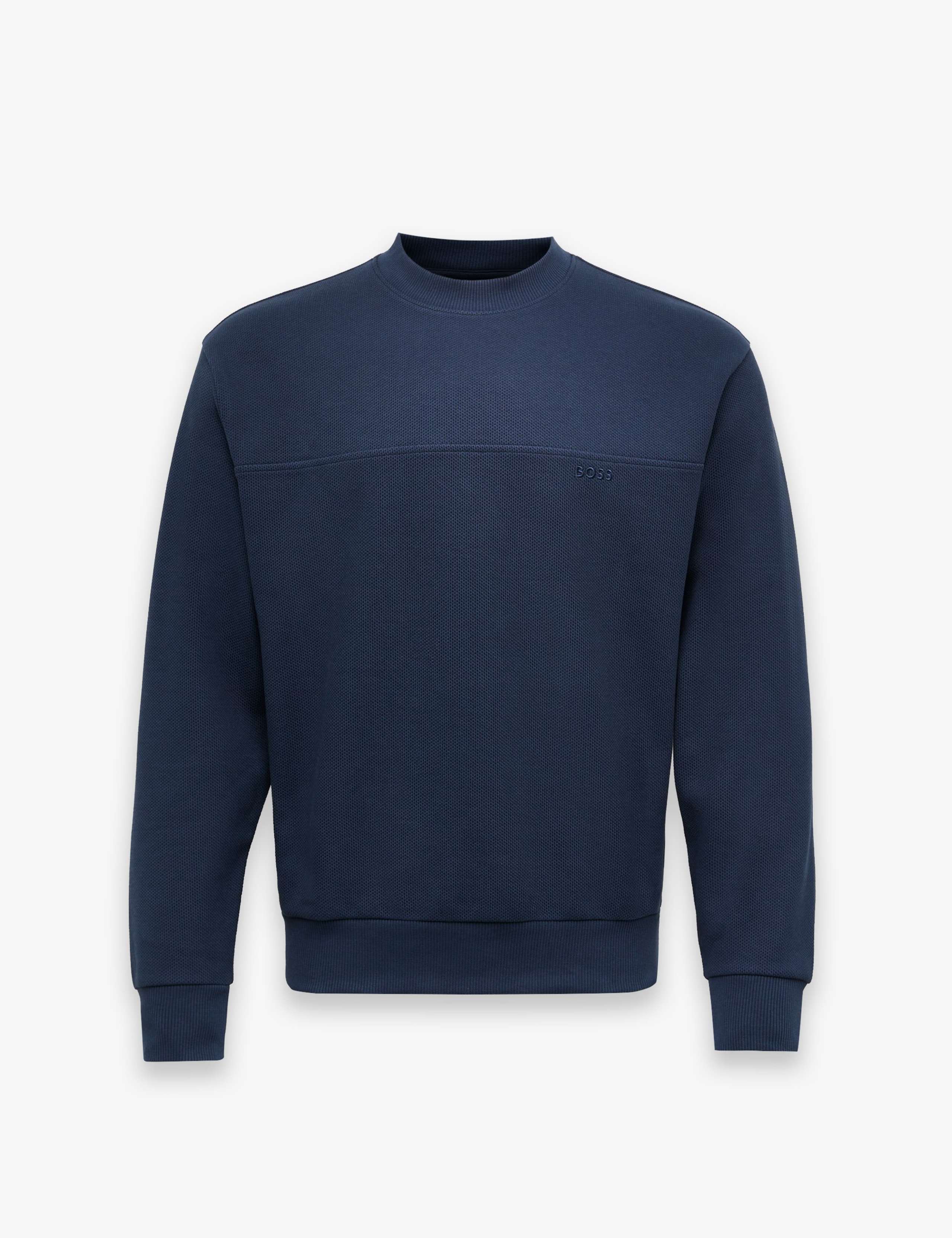 Cotton Rich Textured Crew Neck Jumper 1 of 3
