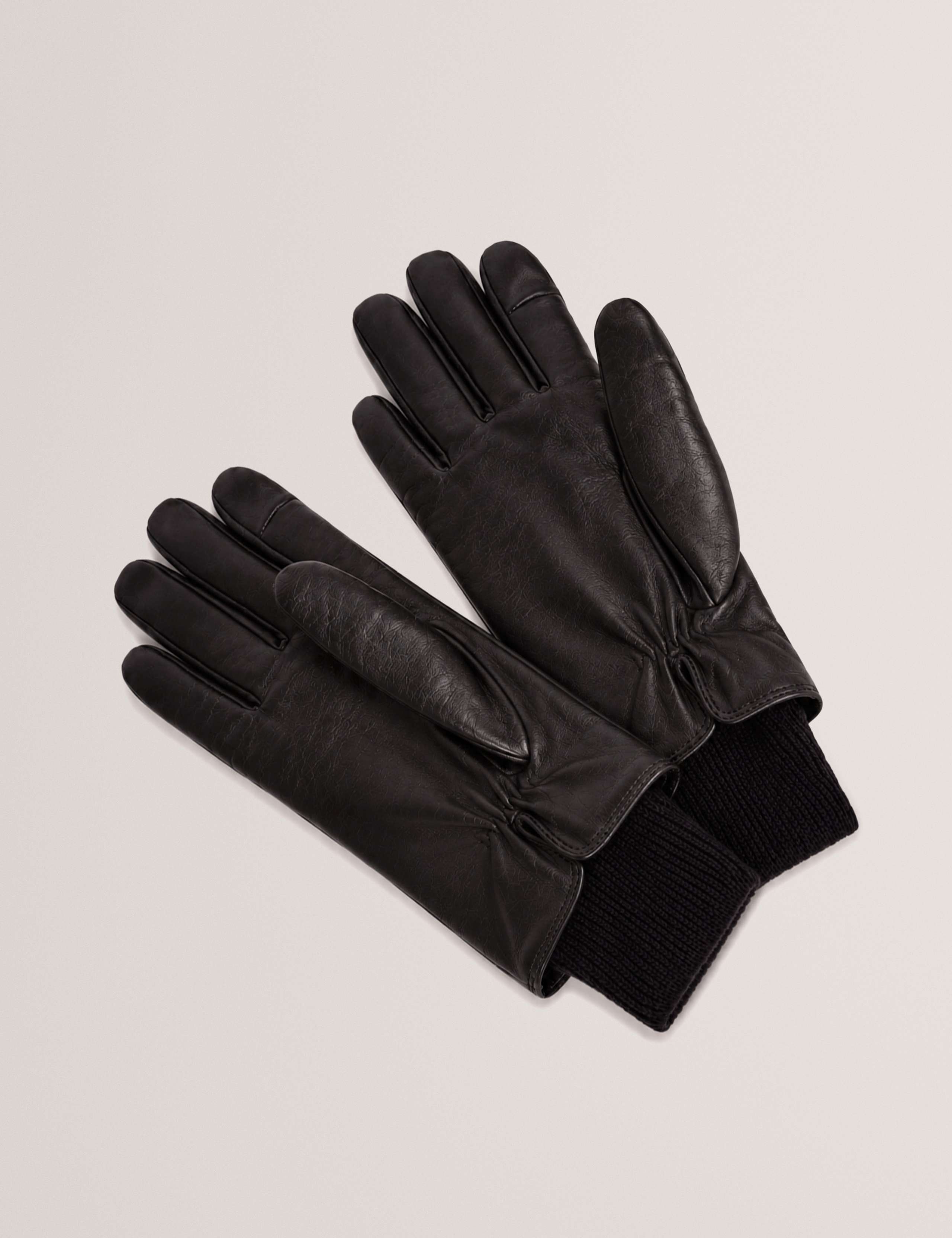 Leather Knit Cuff Gloves 3 of 3