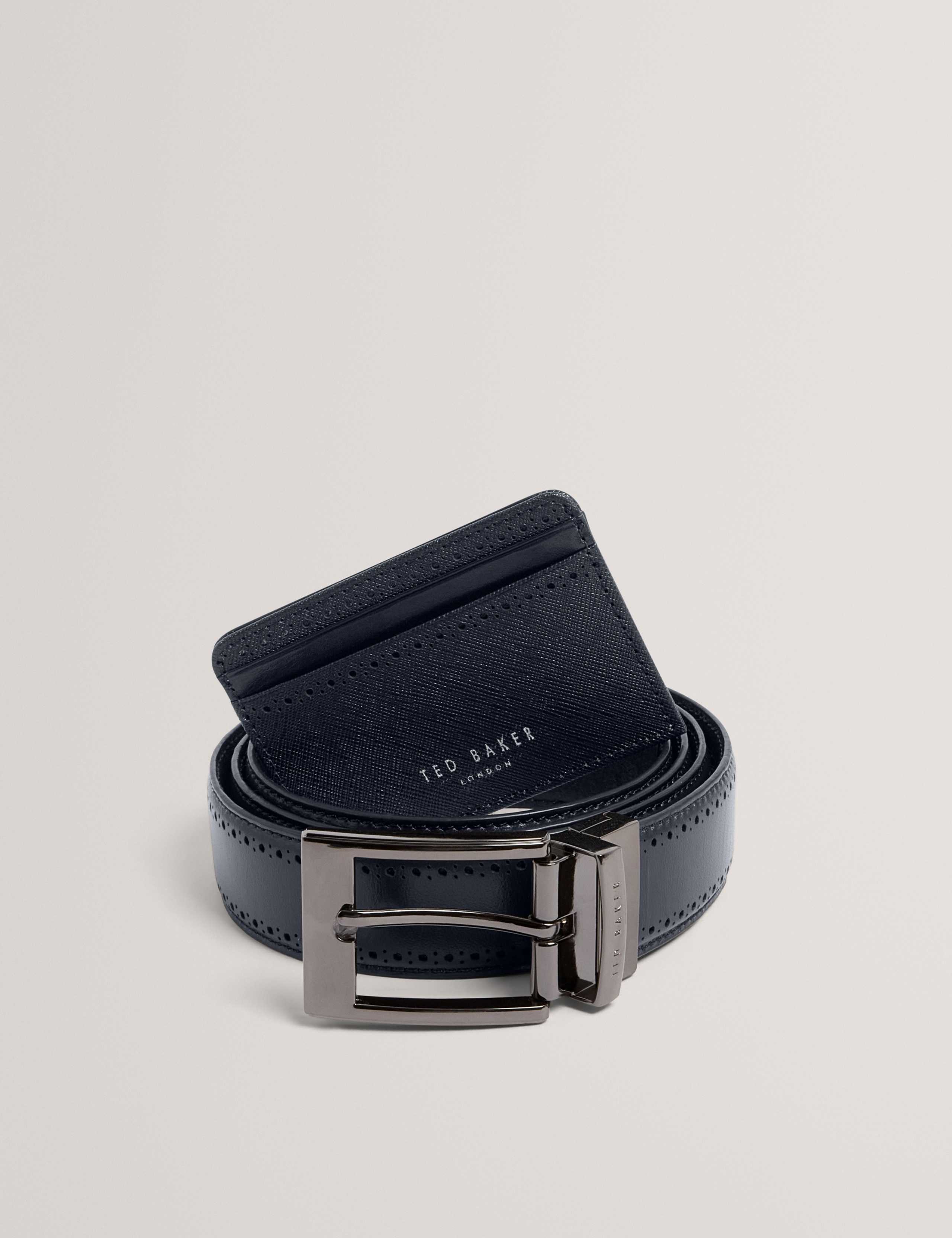Leather Card Holder & Belt Set 1 of 8