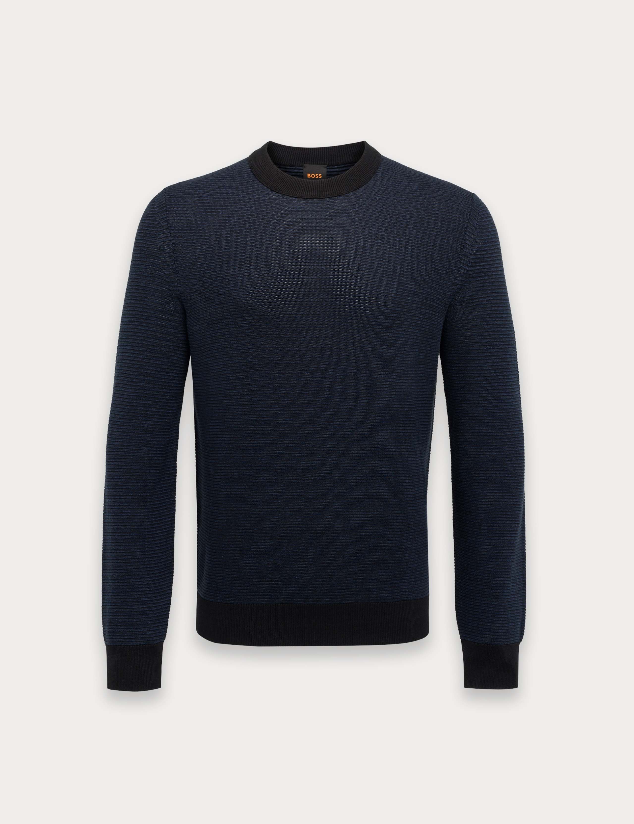 Cotton Rich Textured Crew Neck Jumper 1 of 3