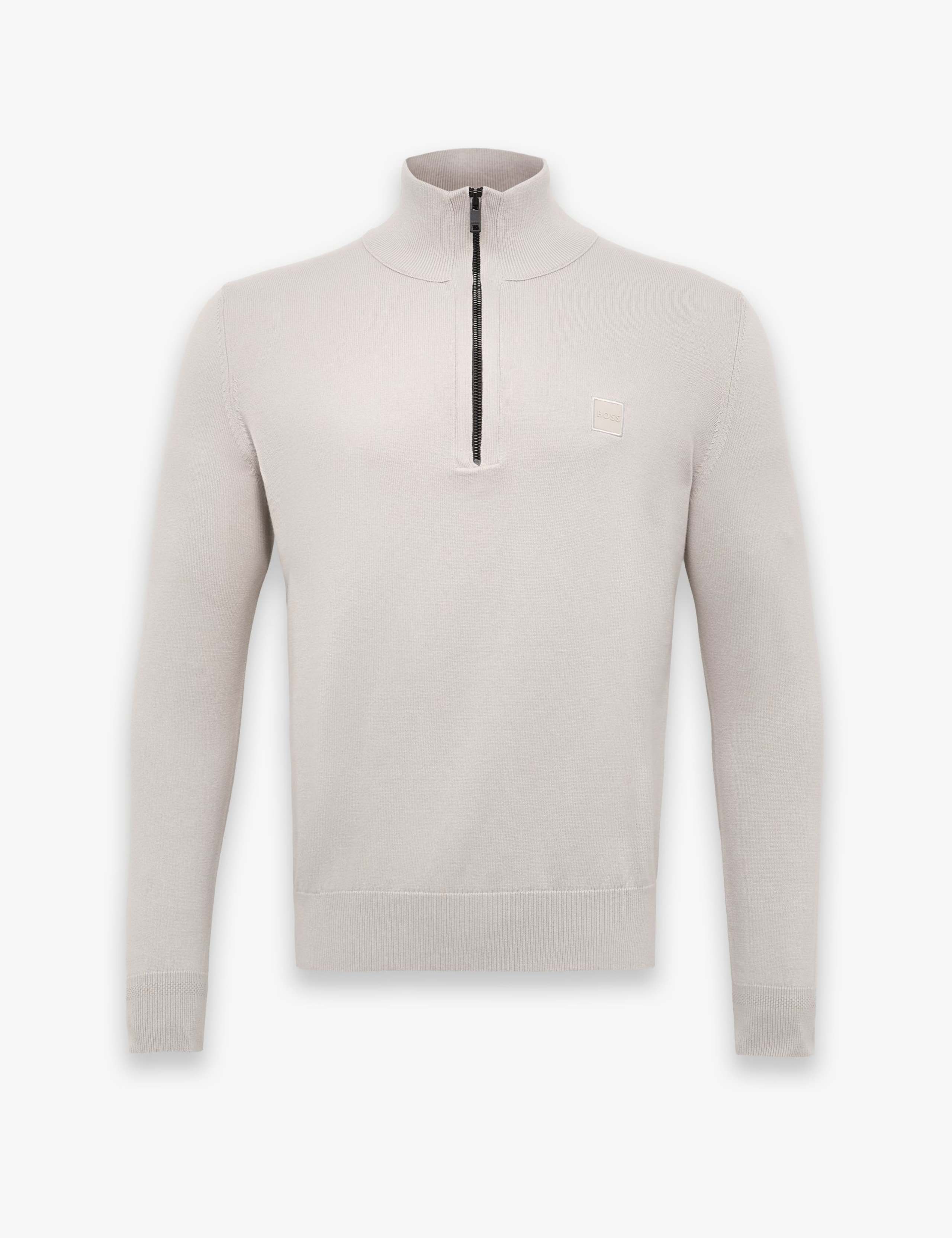 Cotton Rich Half Zip Jumper with Cashmere 1 of 3