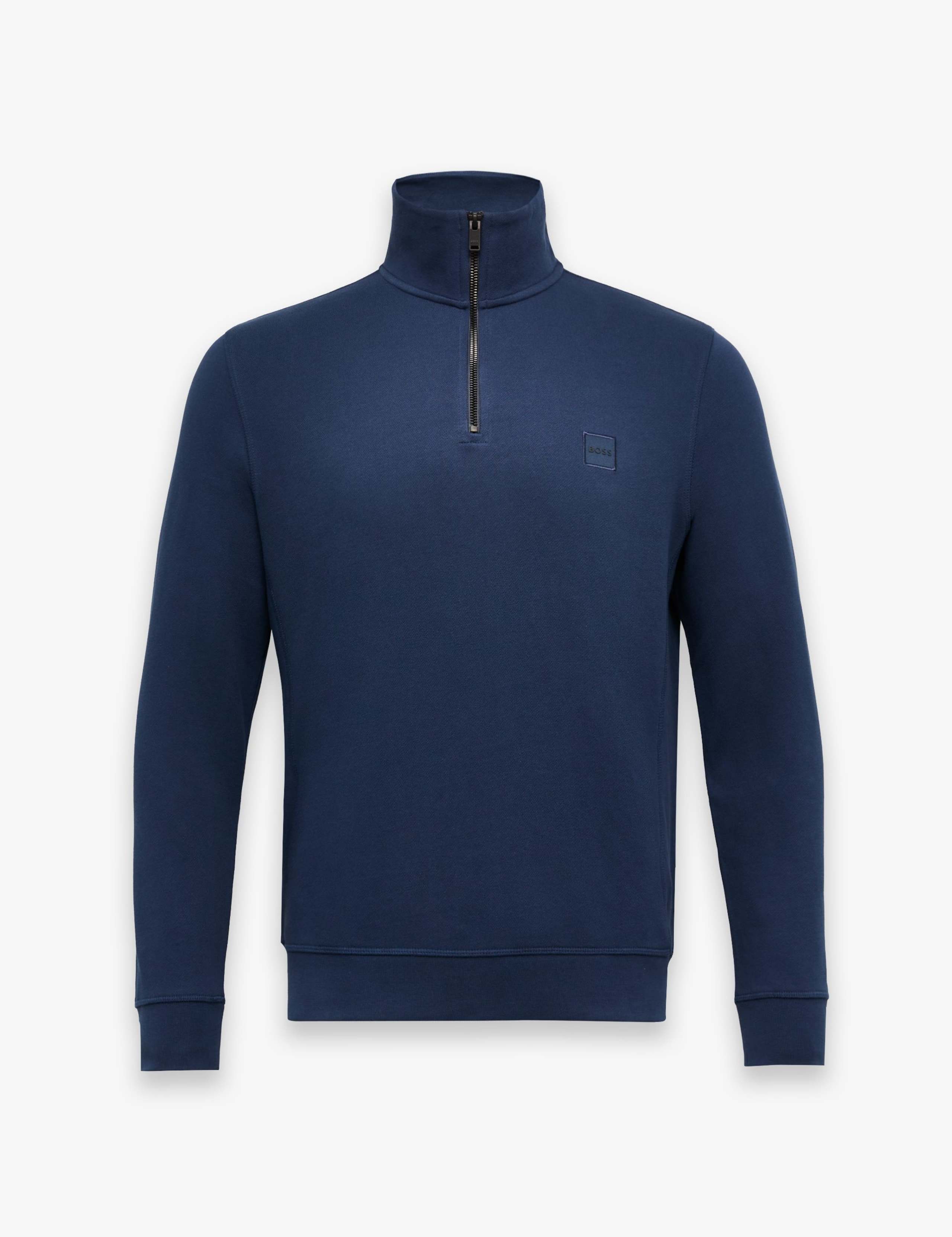 Zetrust Pure Cotton Funnel Neck Half Zip Sweatshirt 1 of 3