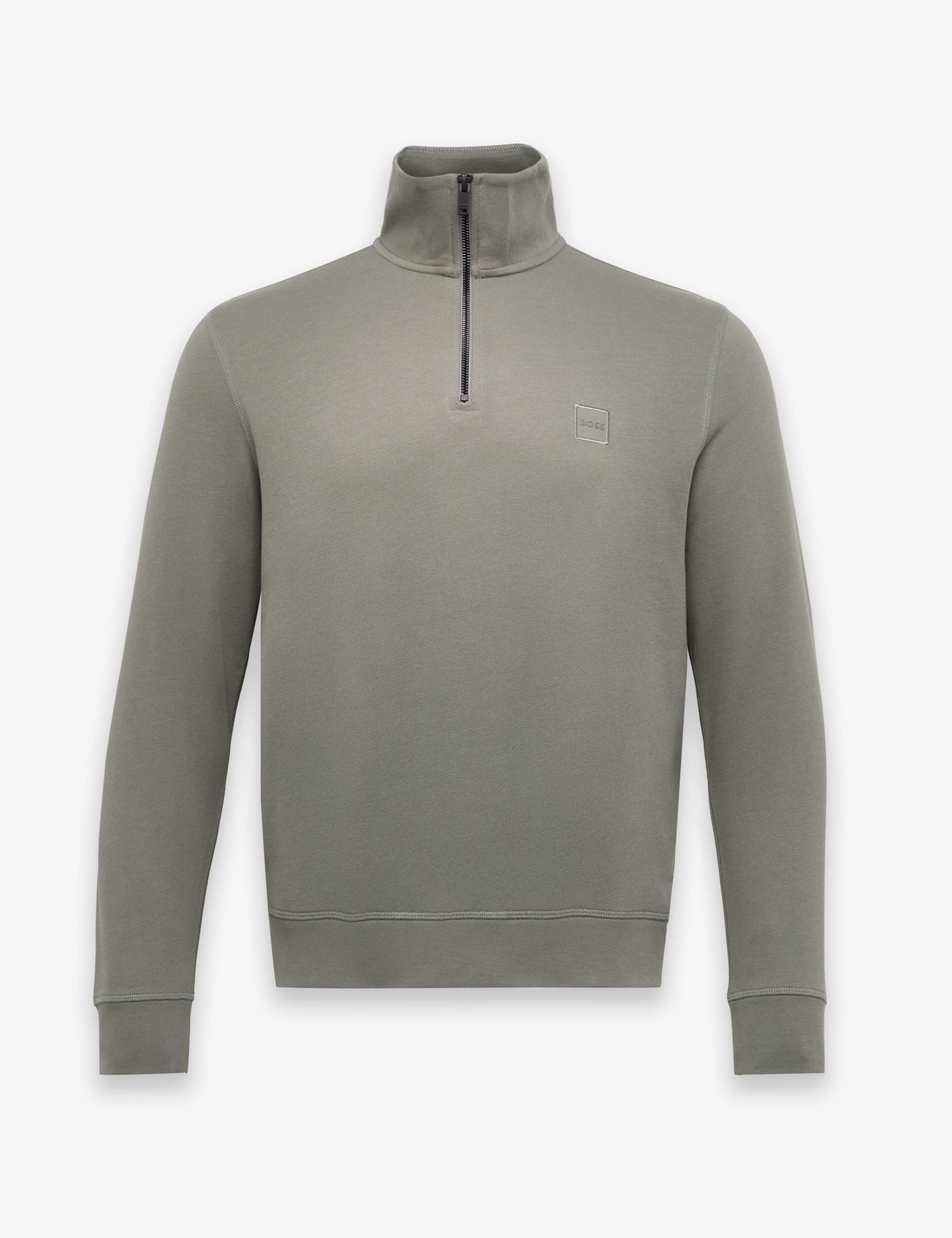 Pure Cotton Funnel Neck Half Zip Sweatshirt 1 of 3