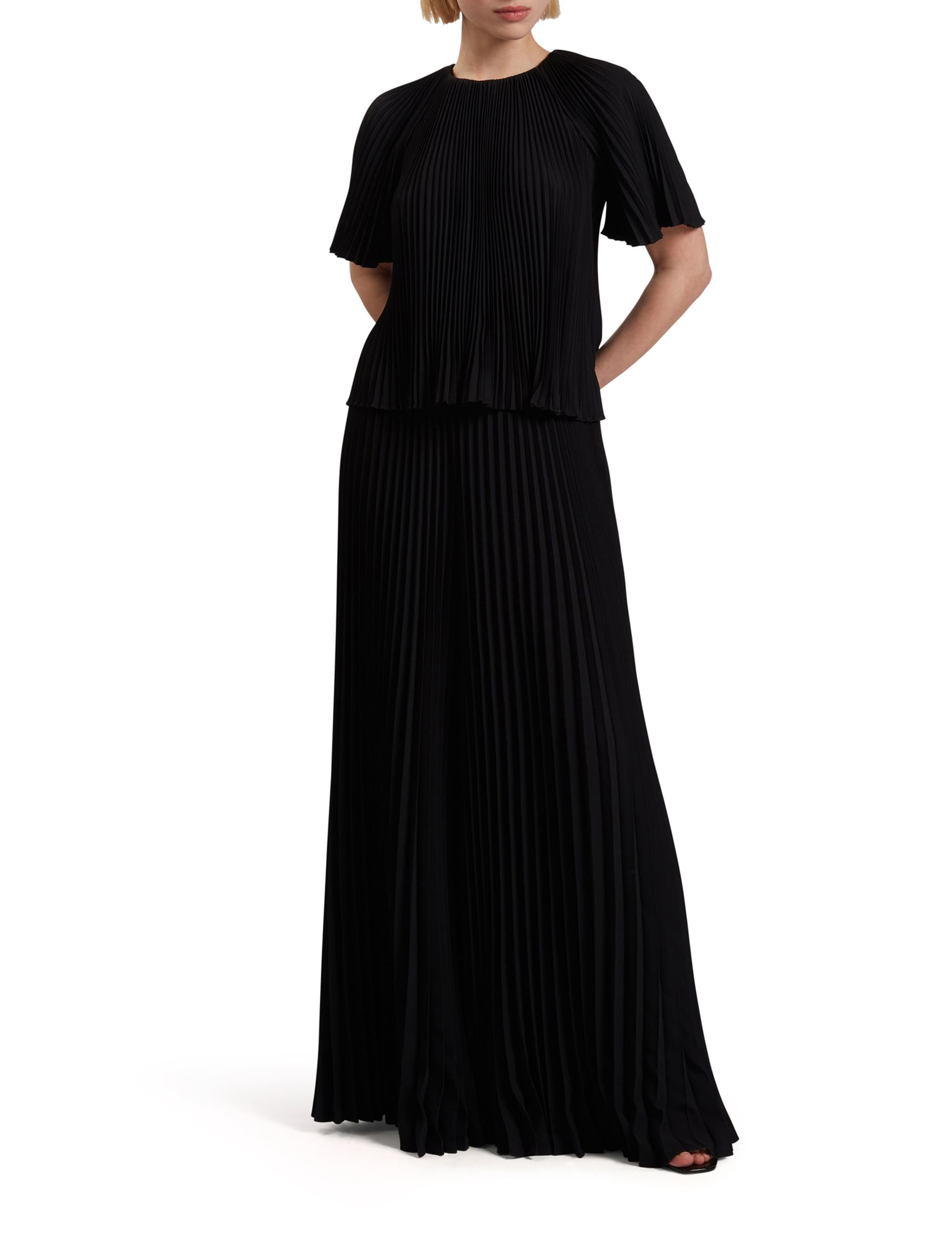 Crepe Pleated Keyhole Blouse 5 of 6
