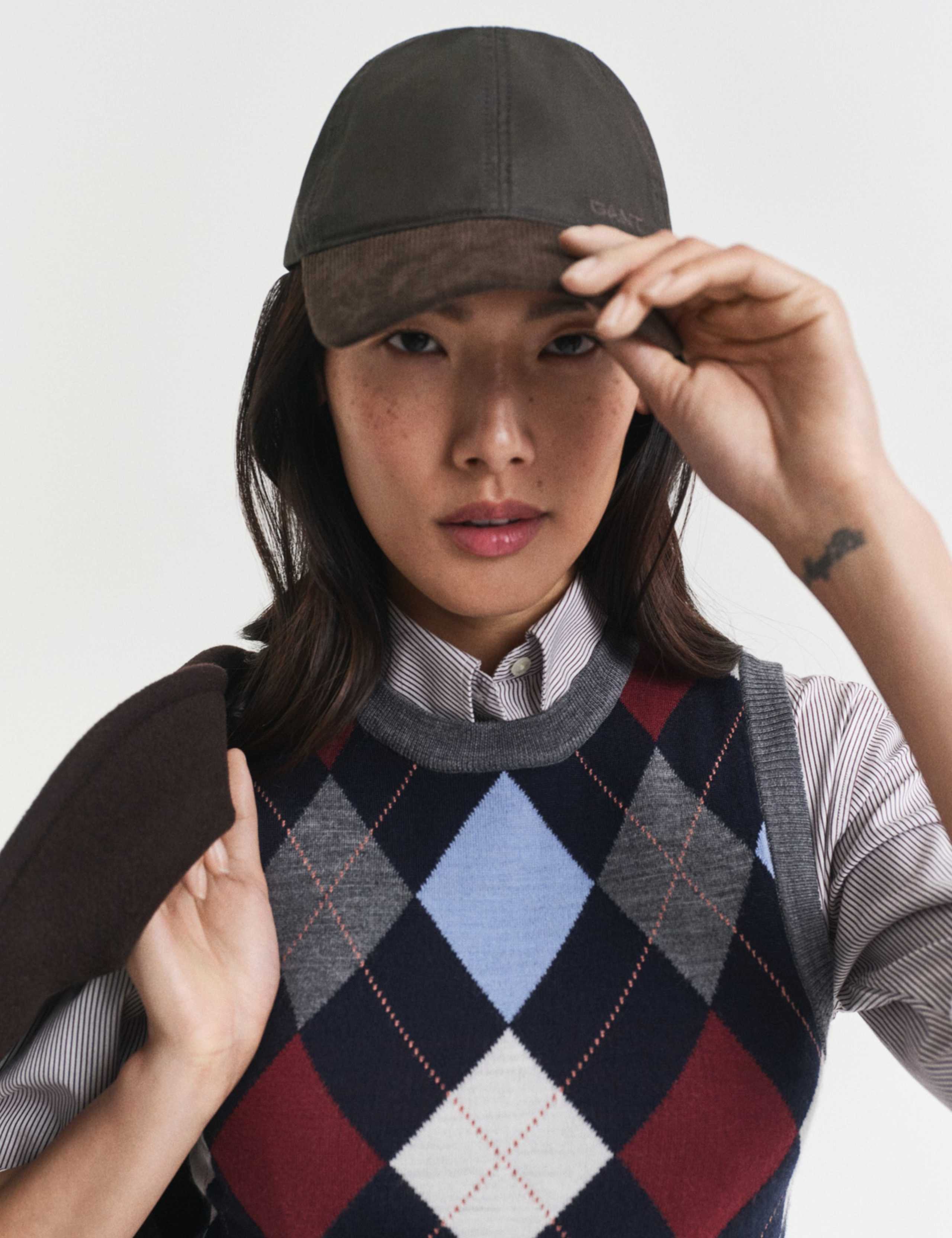 Pure Wool Argyle Crew Neck Knitted Vest 2 of 4