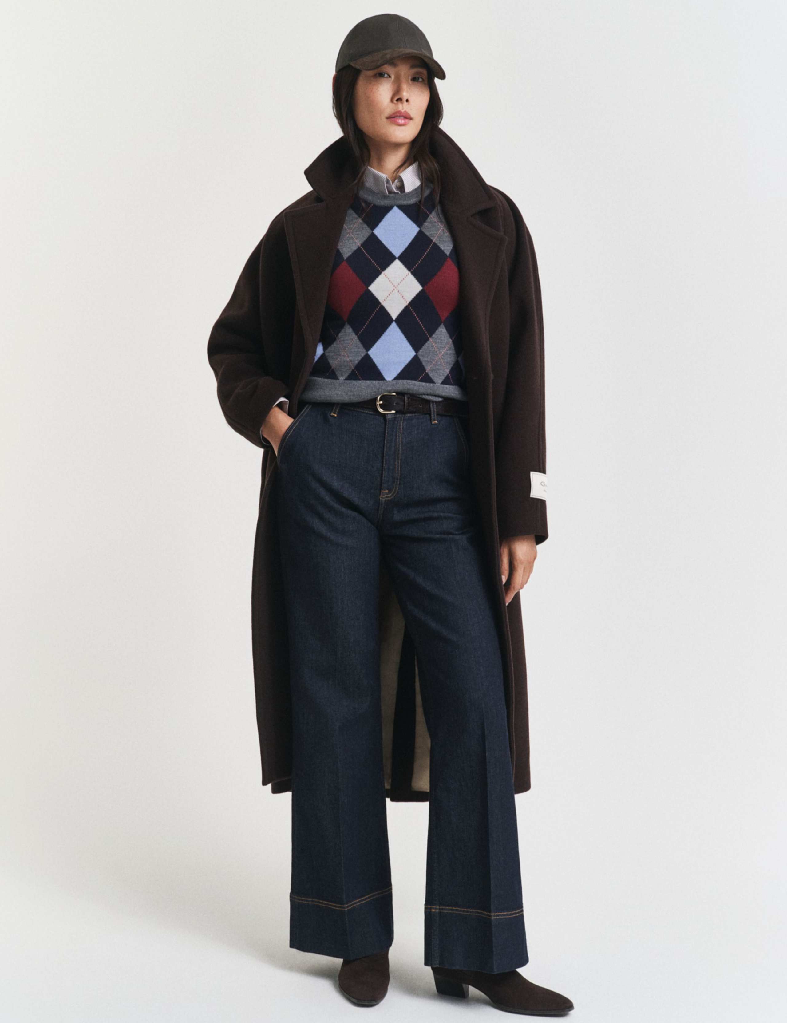 Pure Wool Argyle Crew Neck Knitted Vest 4 of 4