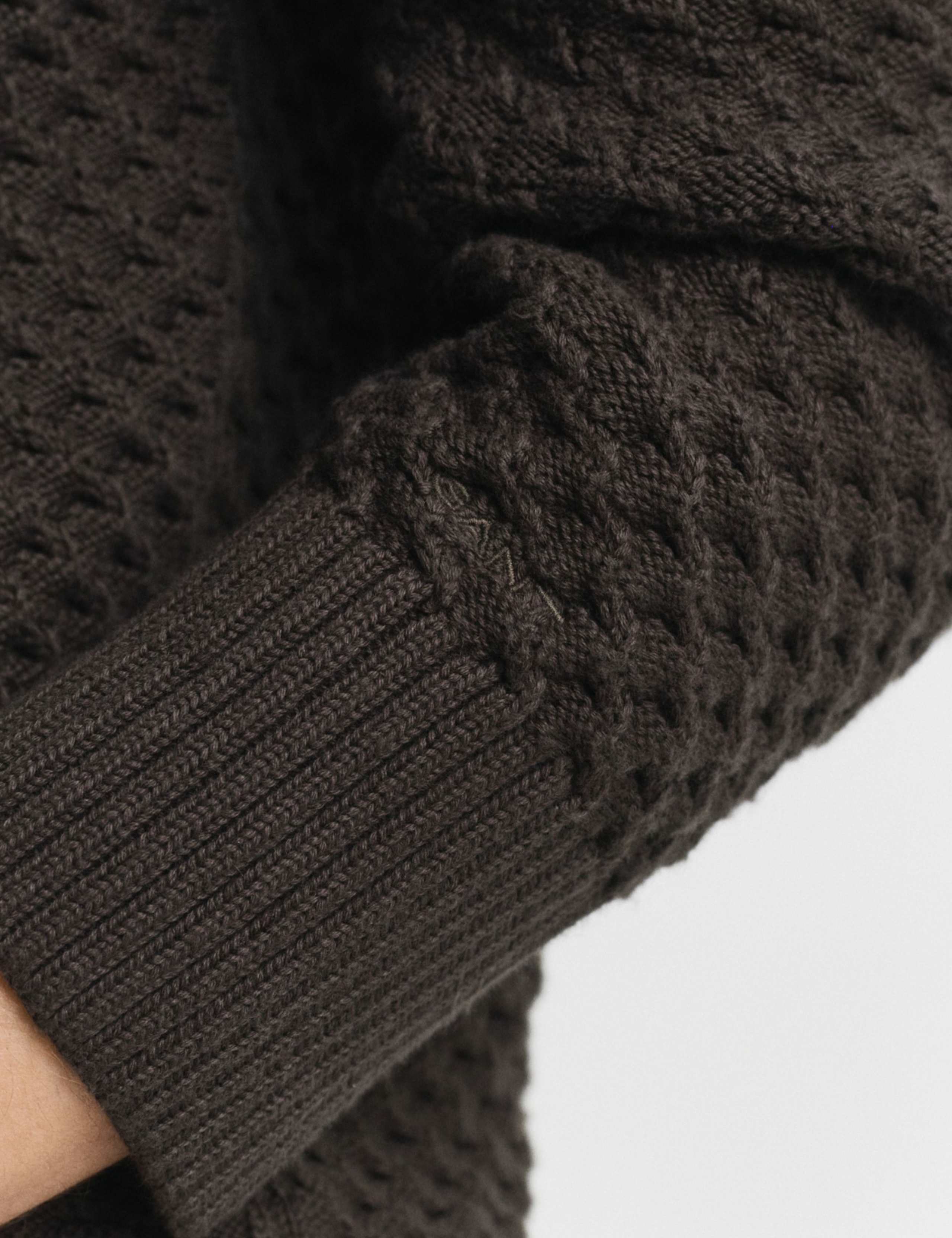 Cotton Rich Textured Half Zip Jumper 4 of 5