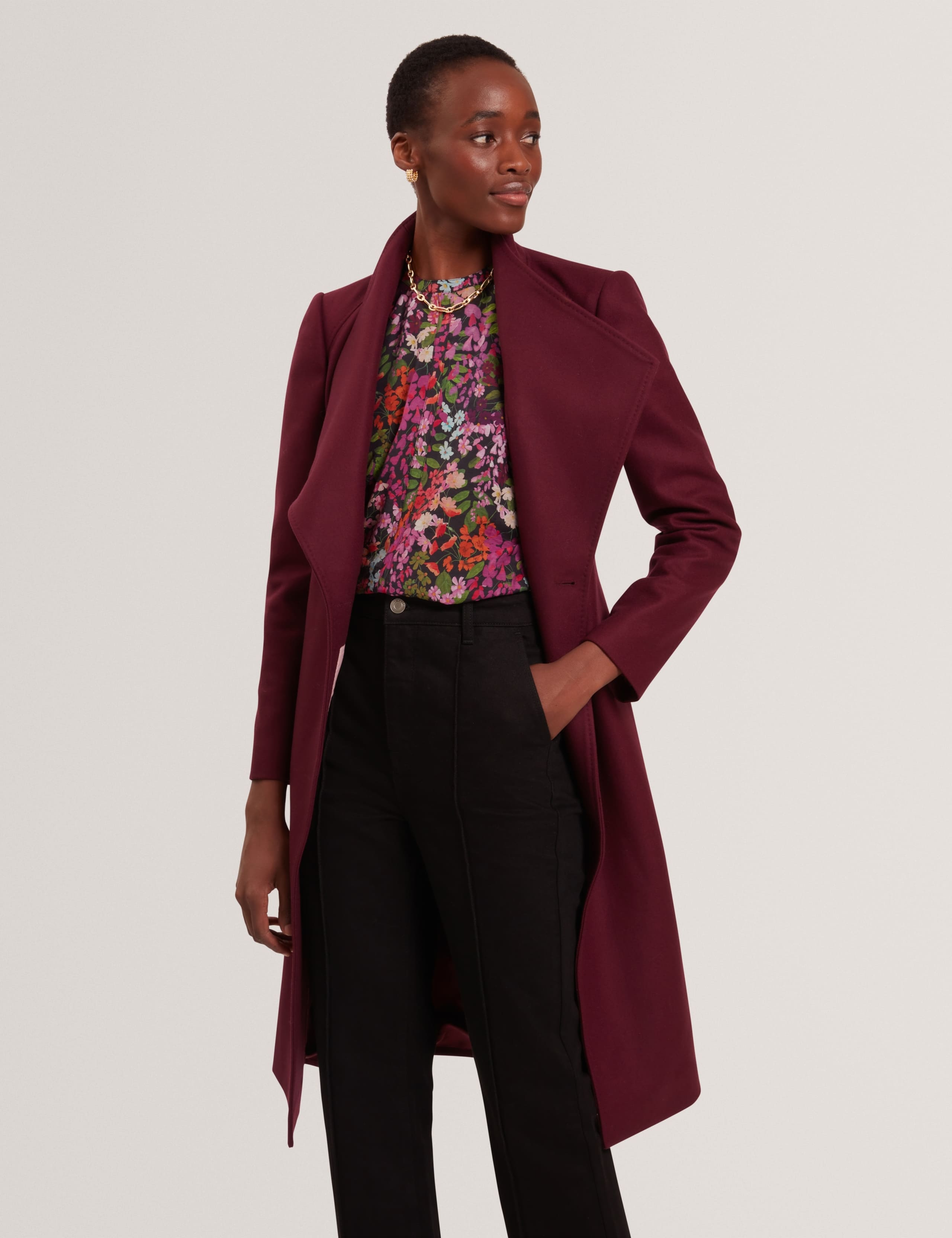 Wool Rich Longline Wrap Coat 3 of 7