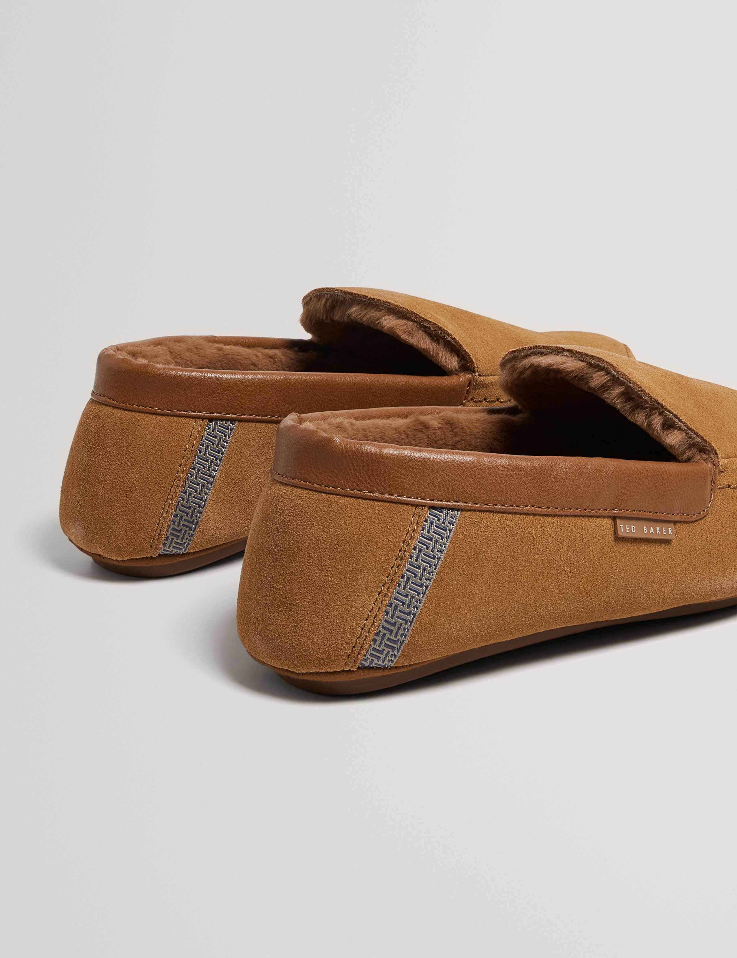 Suede Faux Fur Lined Moccasin Slippers 4 of 4