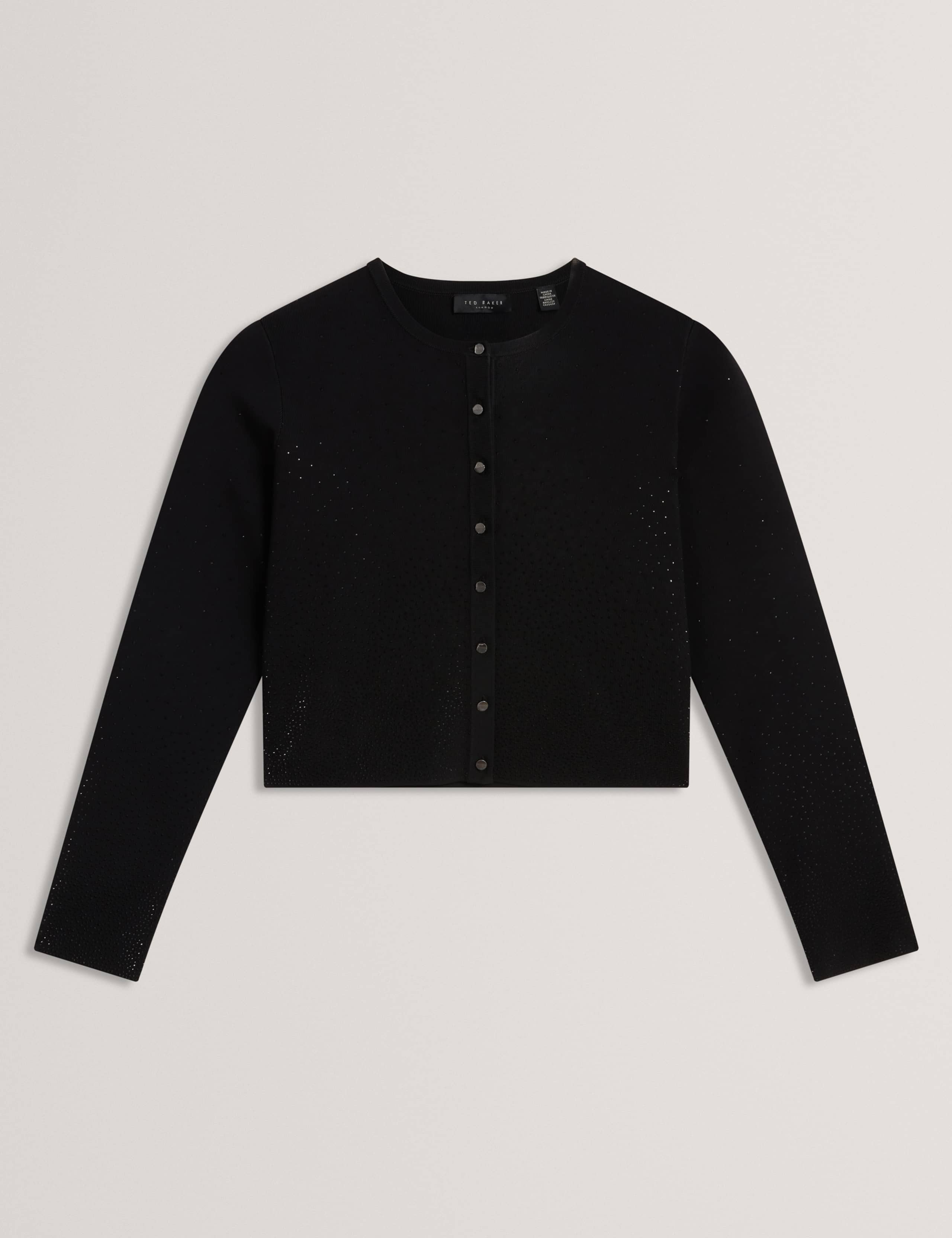 Embellished Crew Neck Cropped Cardigan 2 of 7