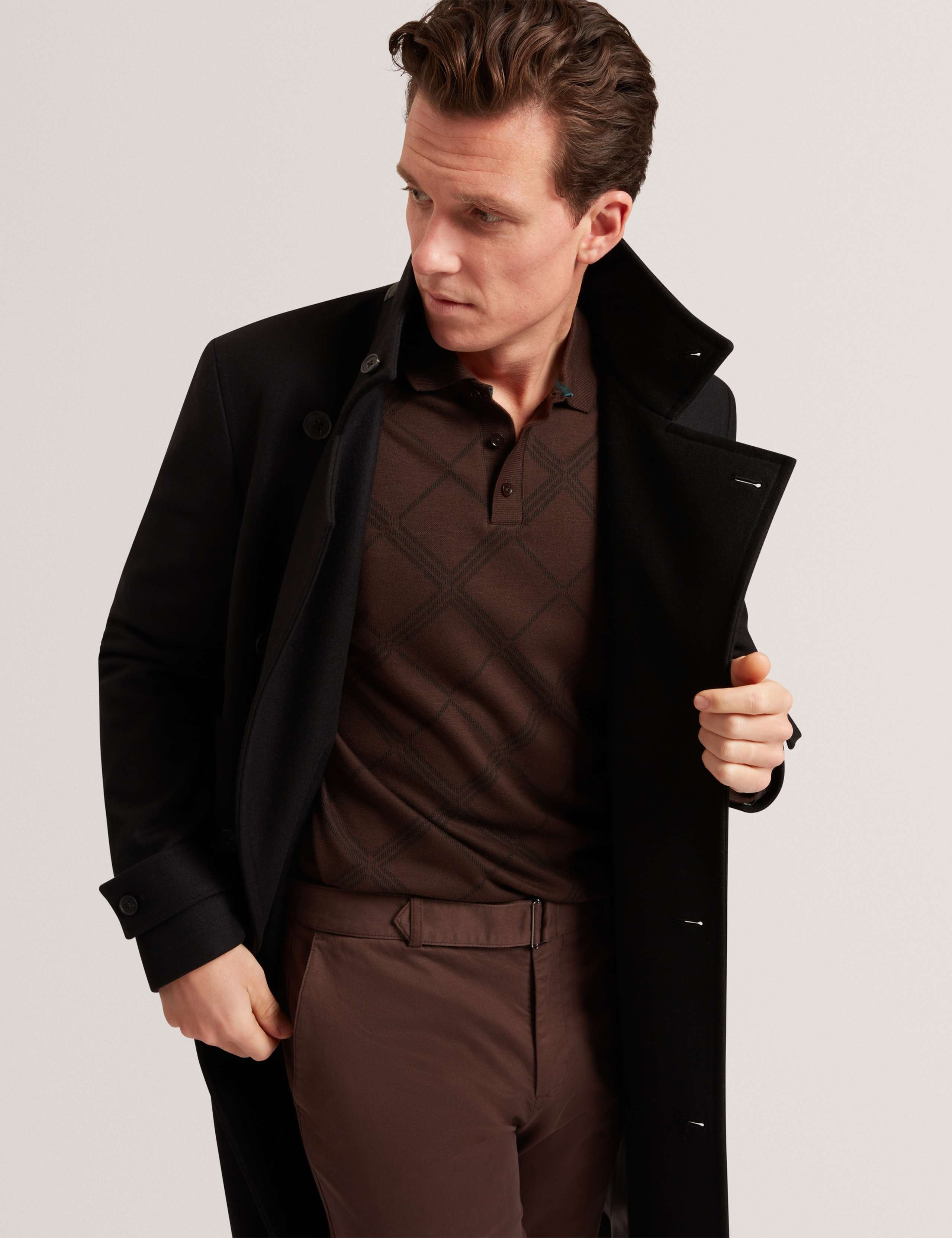 Pure Cotton Checked Long Sleeve Polo Shirt 4 of 7