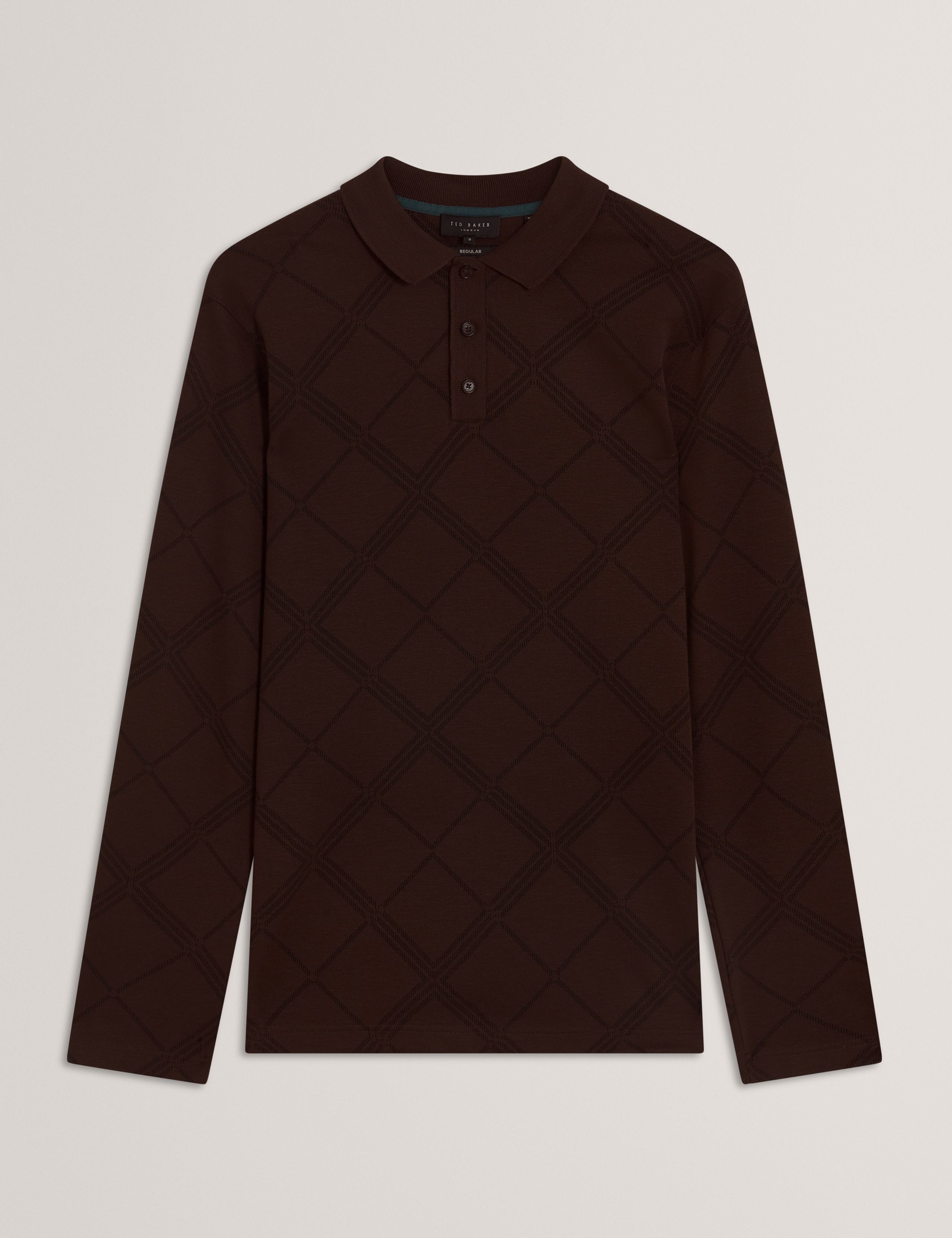 Pure Cotton Checked Long Sleeve Polo Shirt 2 of 7