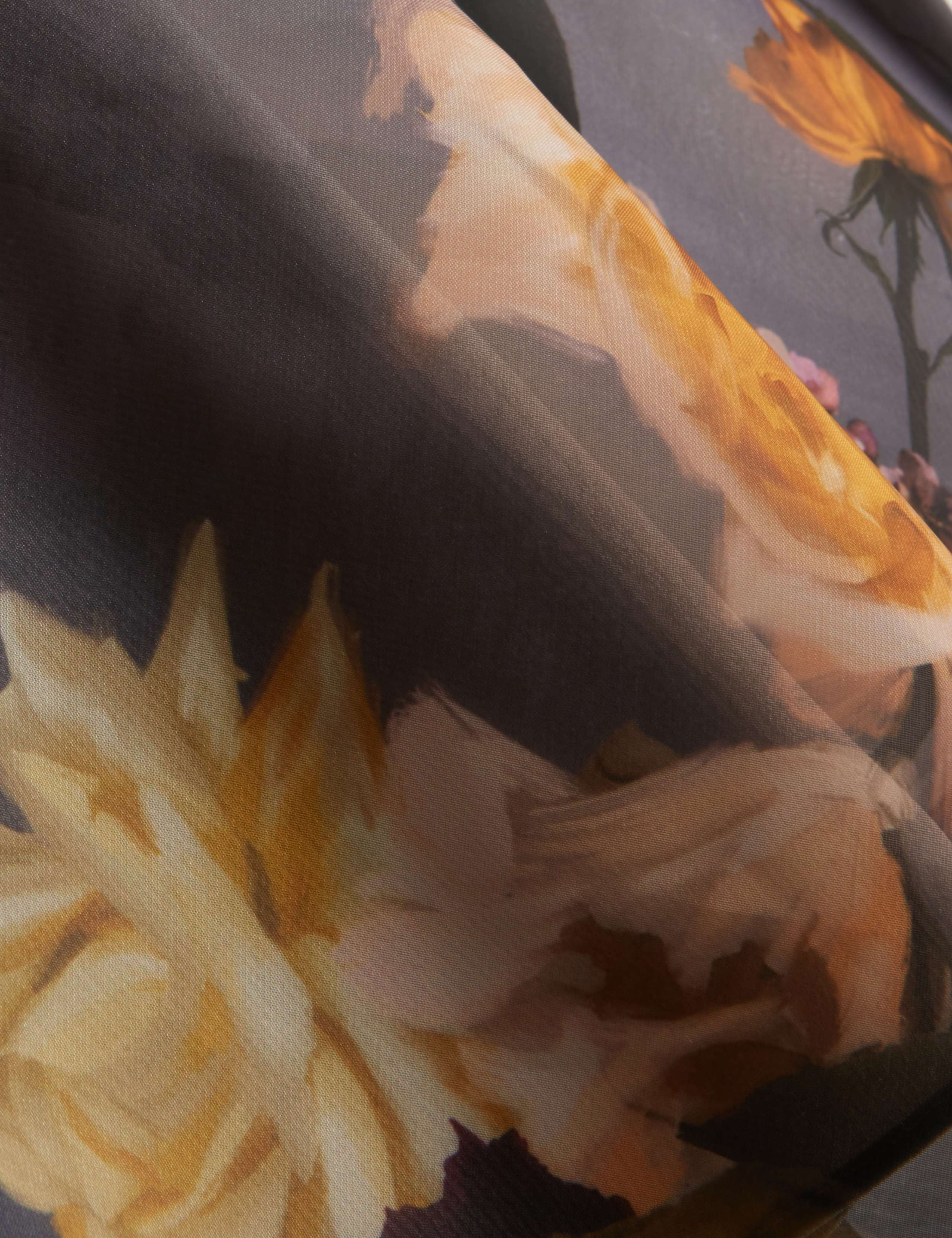 Chiffon Floral Midi A-Line Skirt 7 of 7
