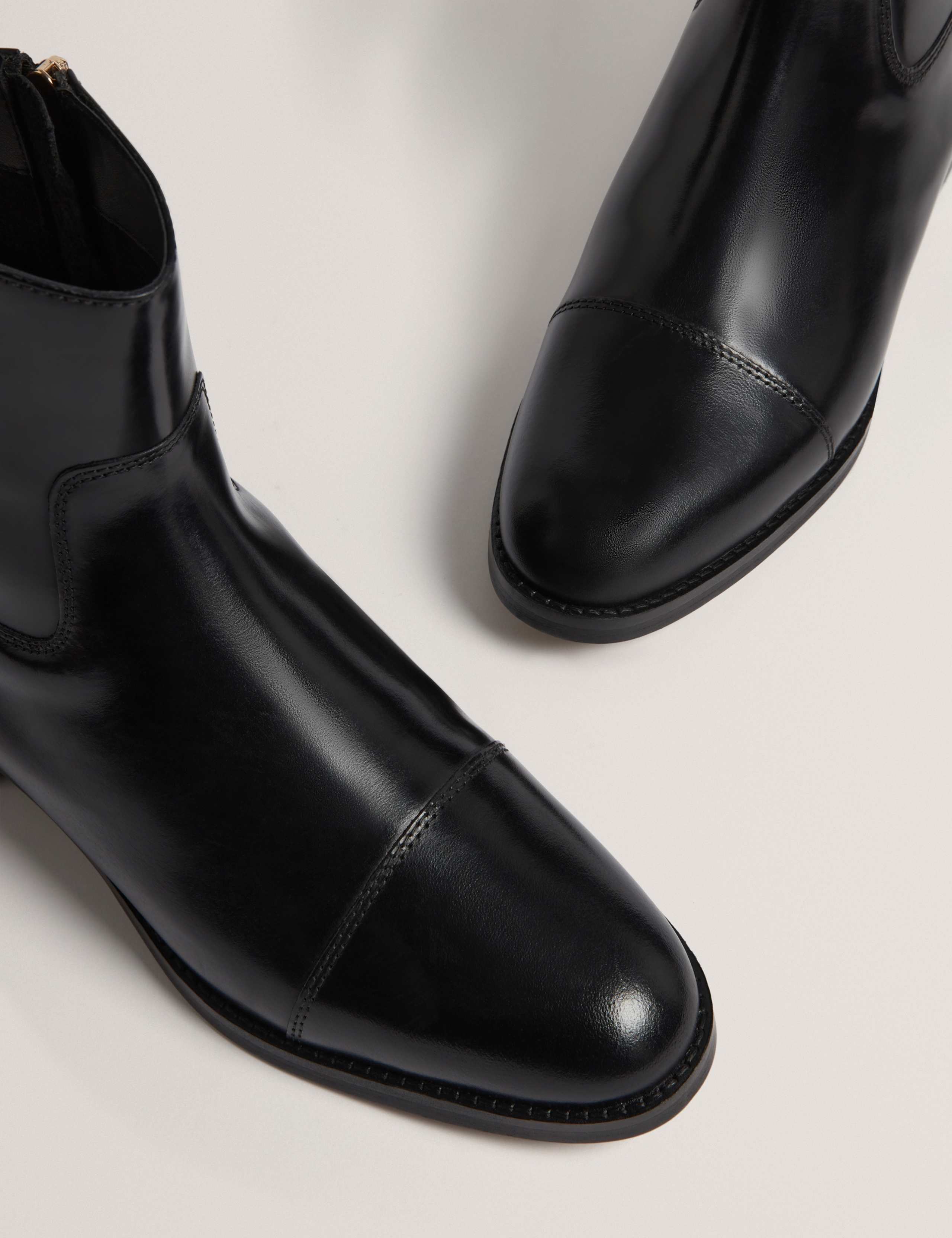Leather Flat Almond Toe Ankle Boots 4 of 4