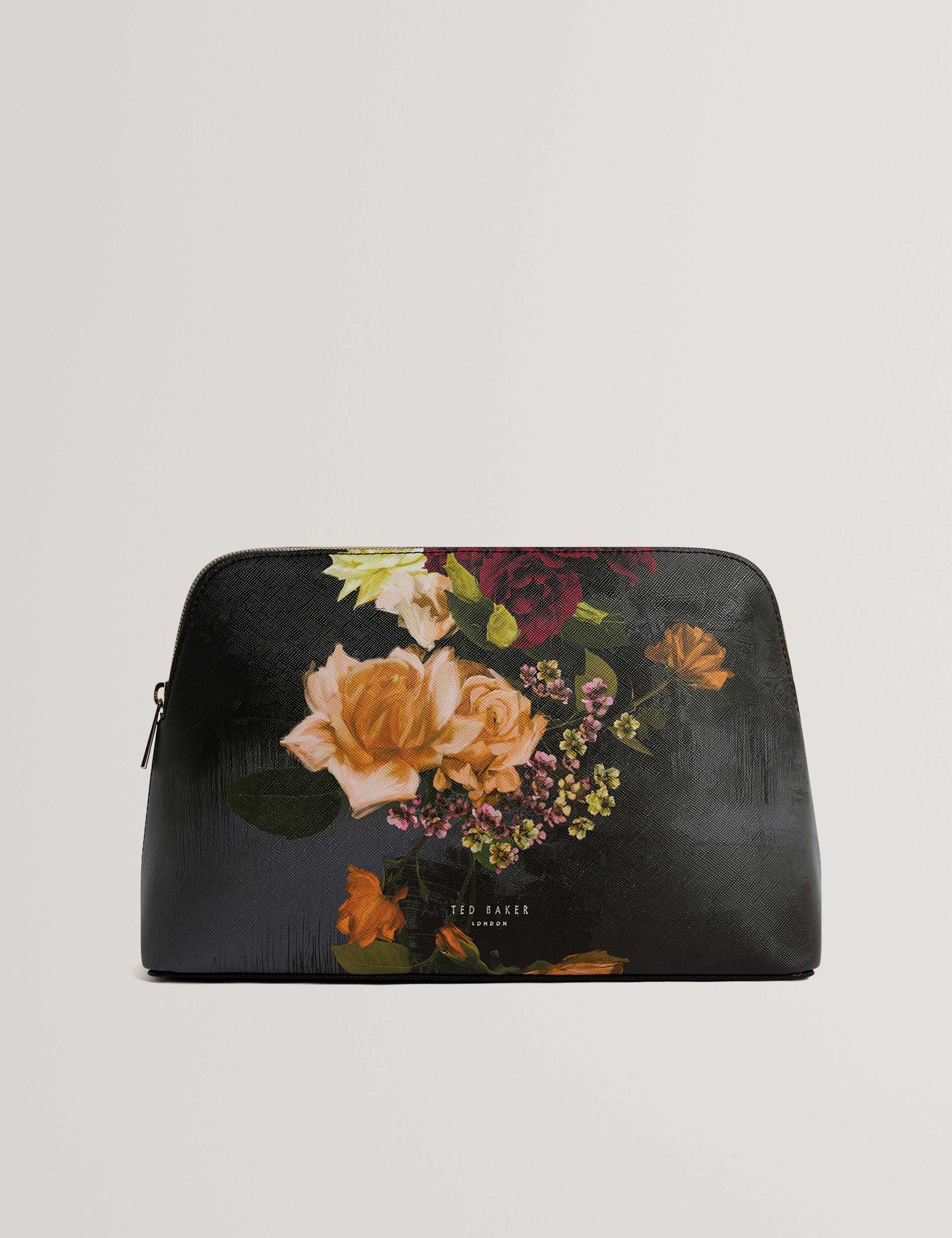 Faux Leather Floral Wash Bag 1 of 4