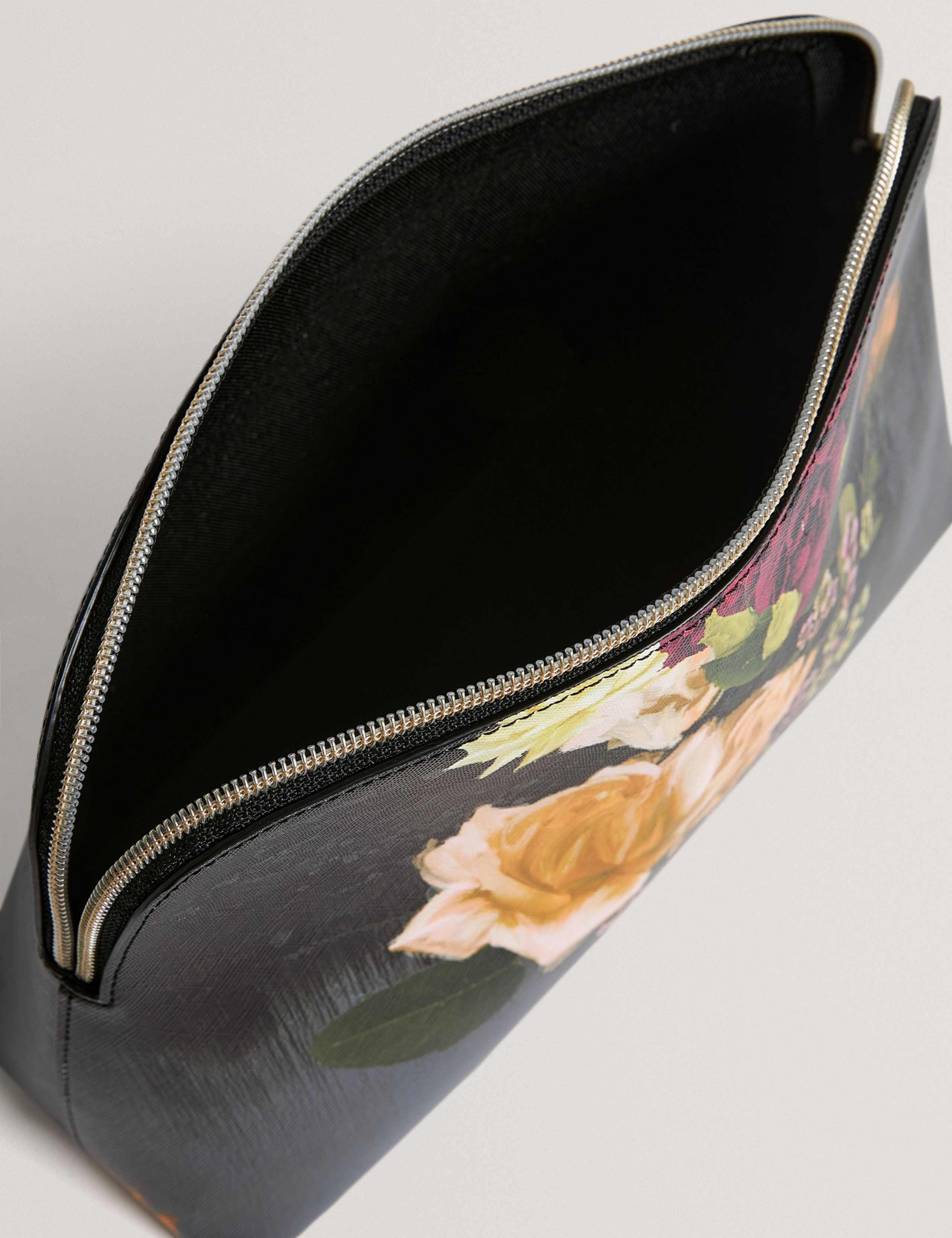 Faux Leather Floral Wash Bag 2 of 4