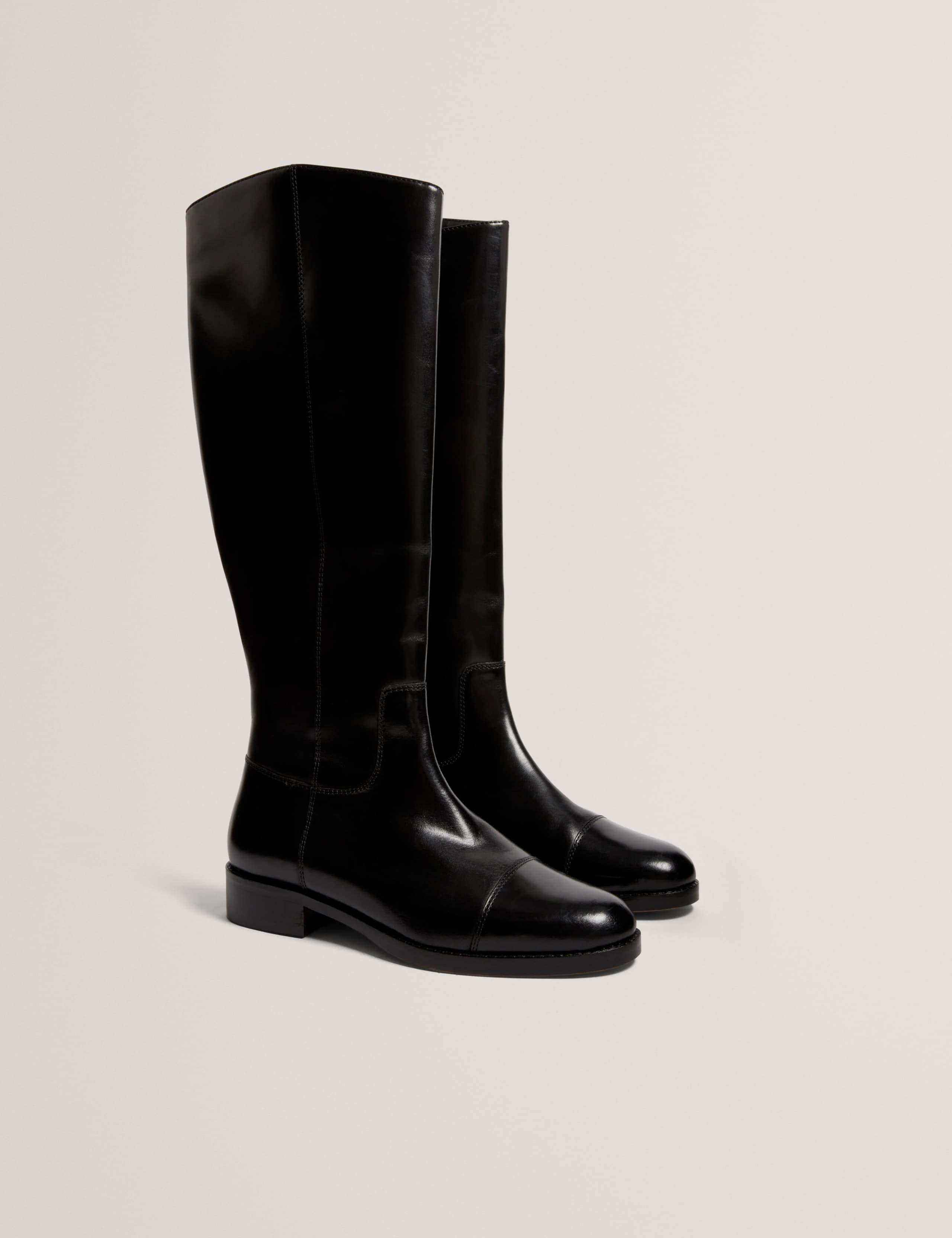 Leather Flat Riding Boots 3 of 5