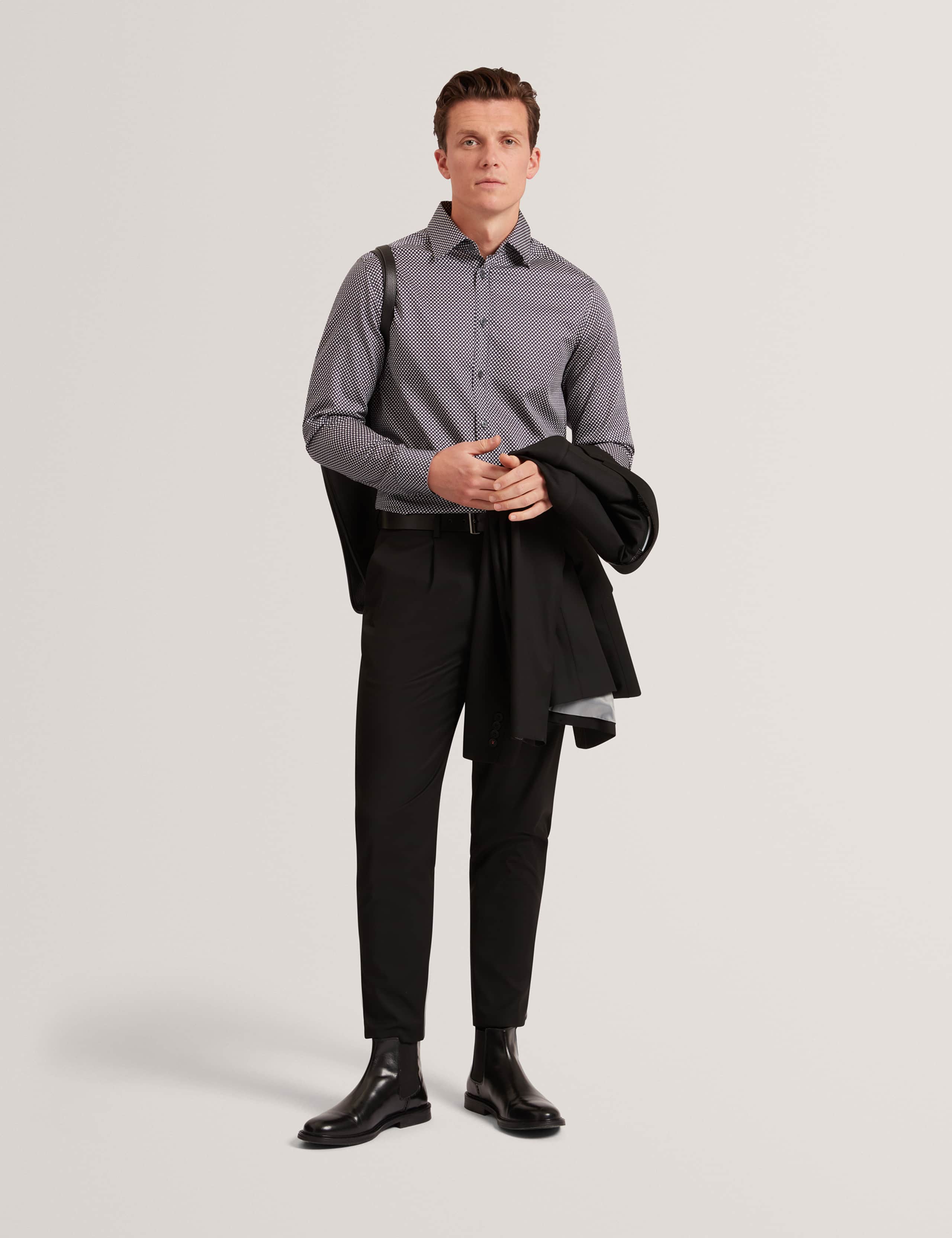 Regular Fit Pure Cotton Geometric Dress Shirt 2 of 7