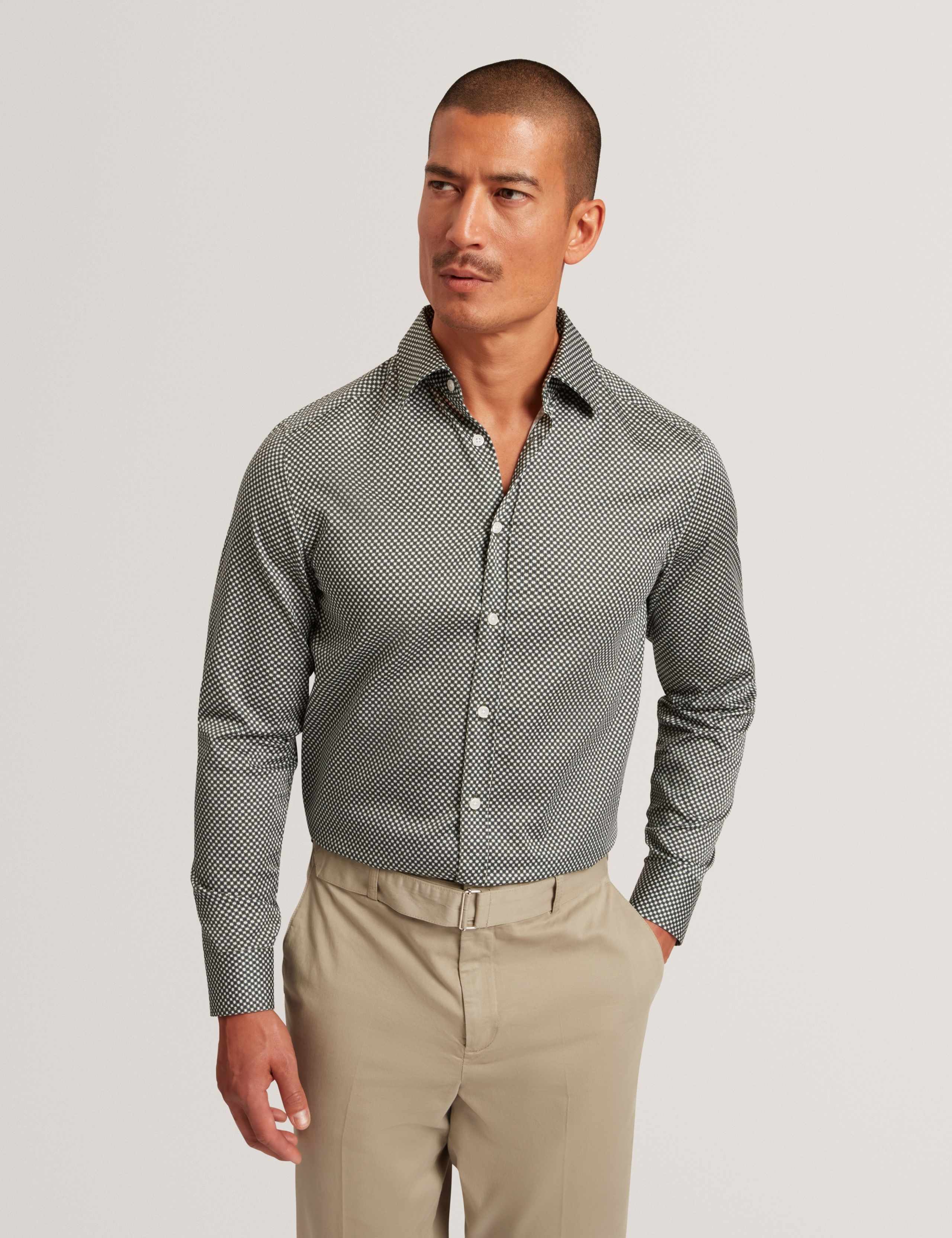 Regular Fit Pure Cotton Geometric Dress Shirt 1 of 7