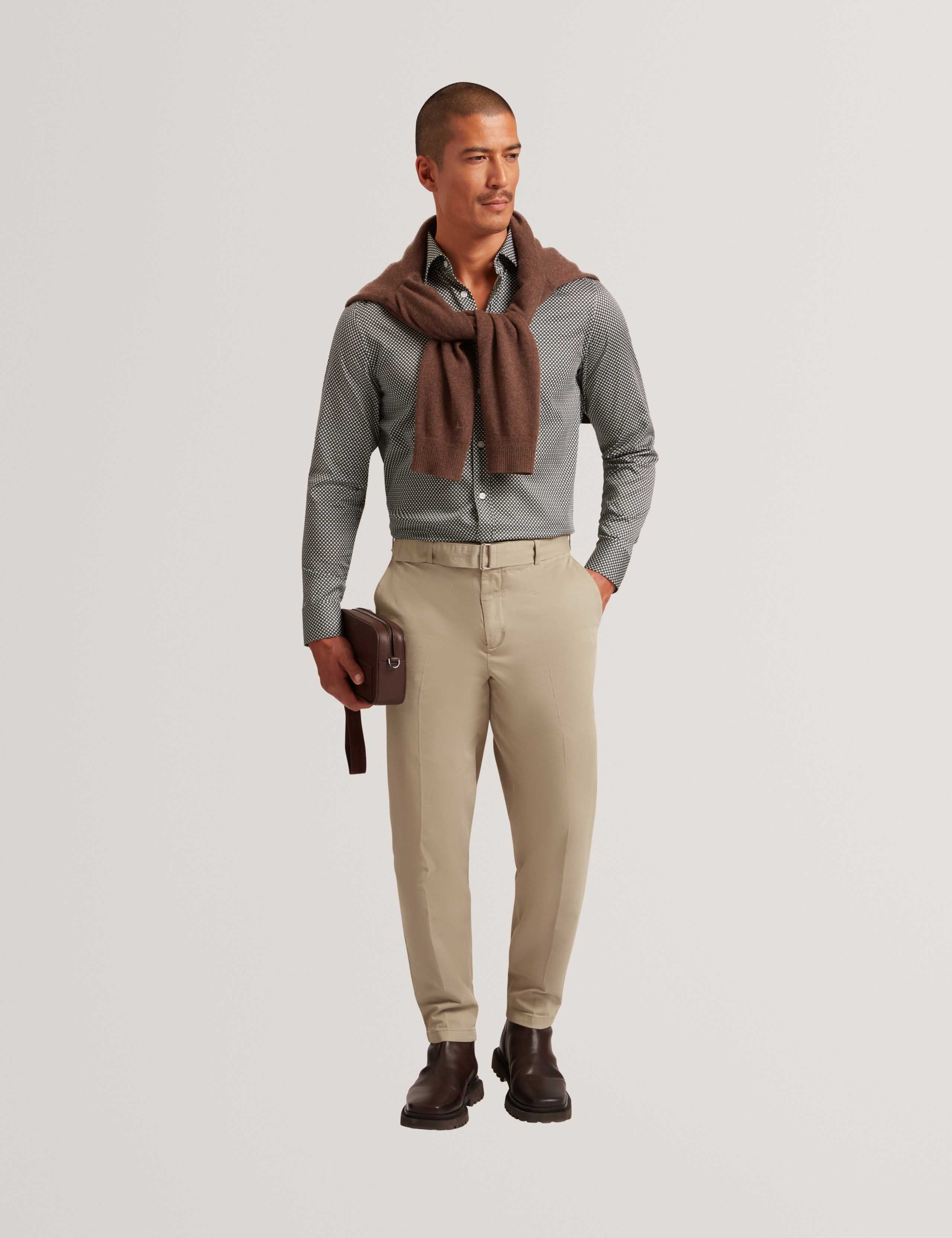 Regular Fit Pure Cotton Geometric Dress Shirt 3 of 7