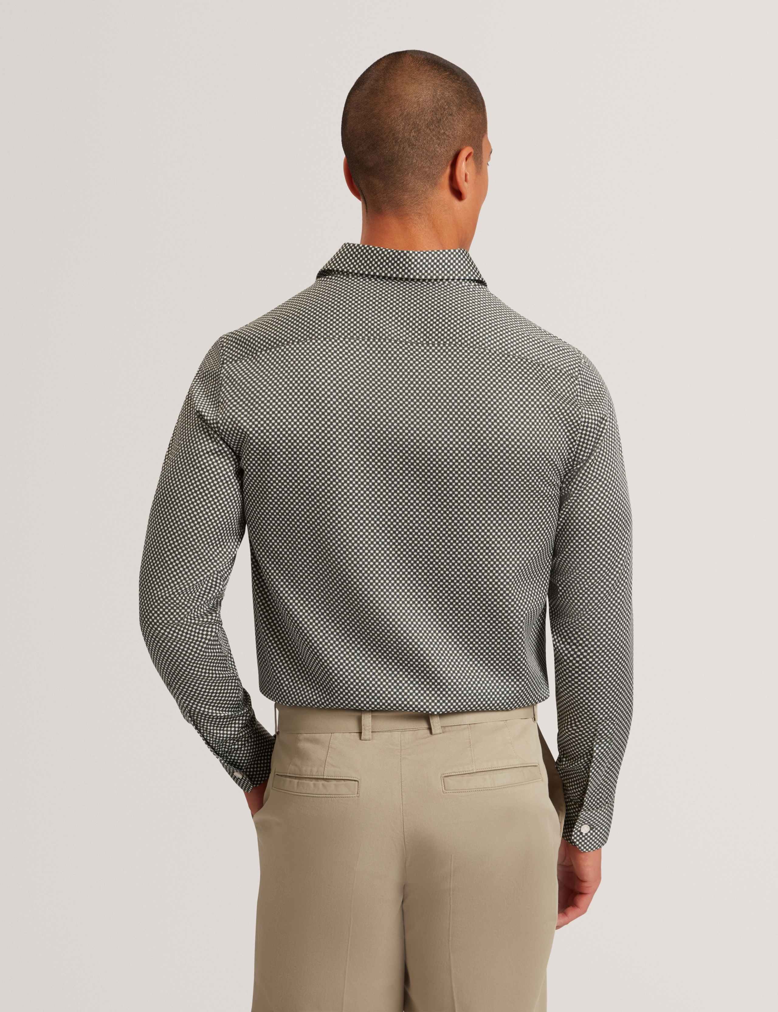 Regular Fit Pure Cotton Geometric Dress Shirt 4 of 7