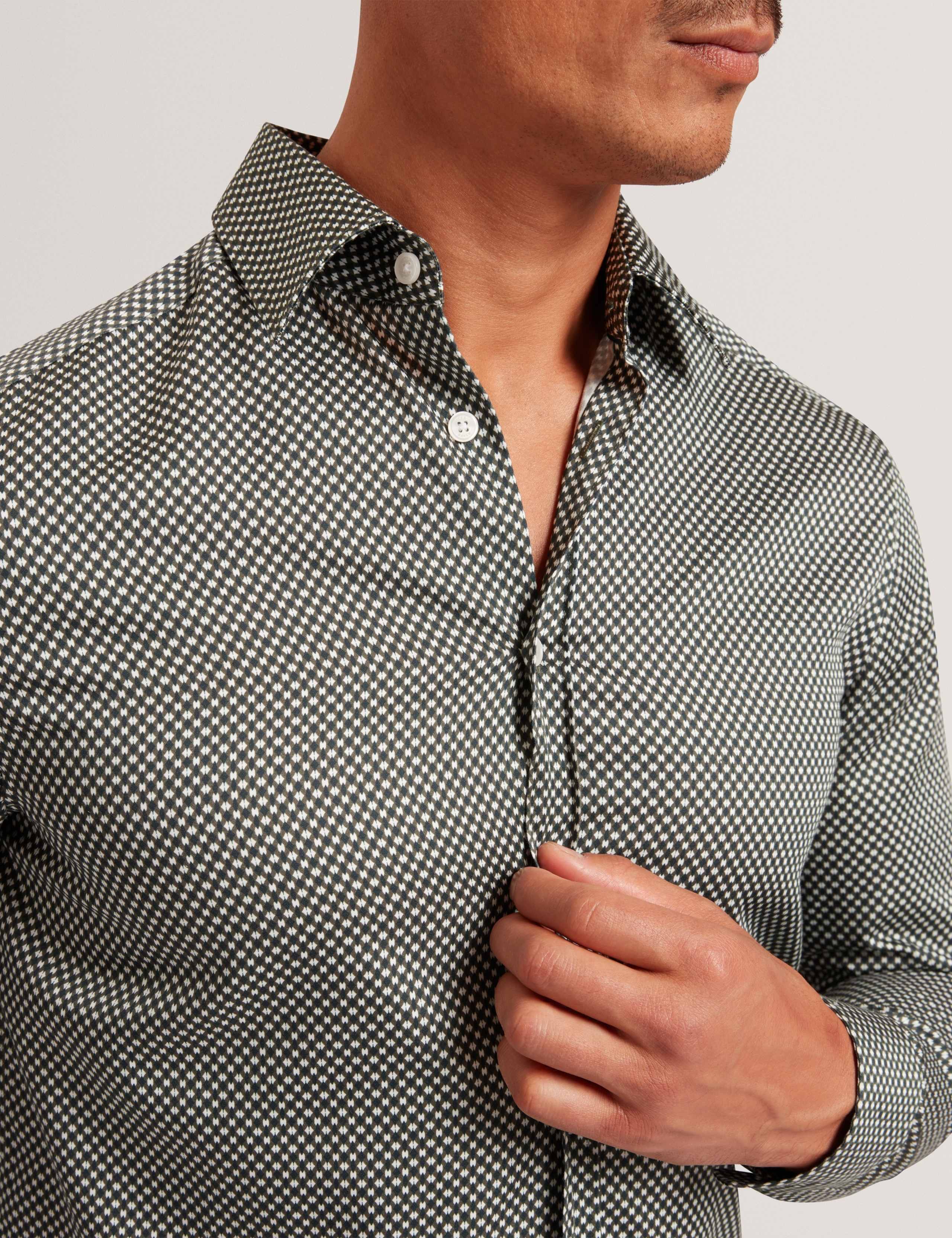 Regular Fit Pure Cotton Geometric Dress Shirt 5 of 7