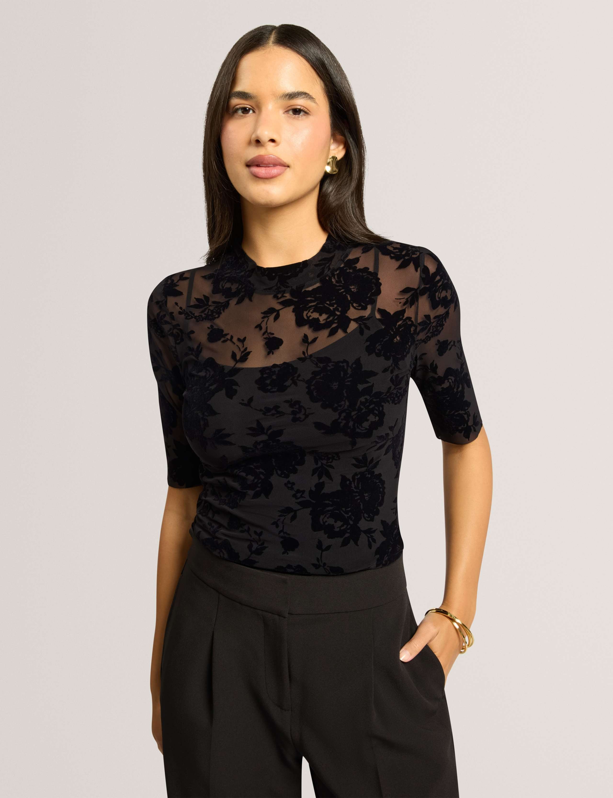 Floral Devoré T-Shirt 1 of 7