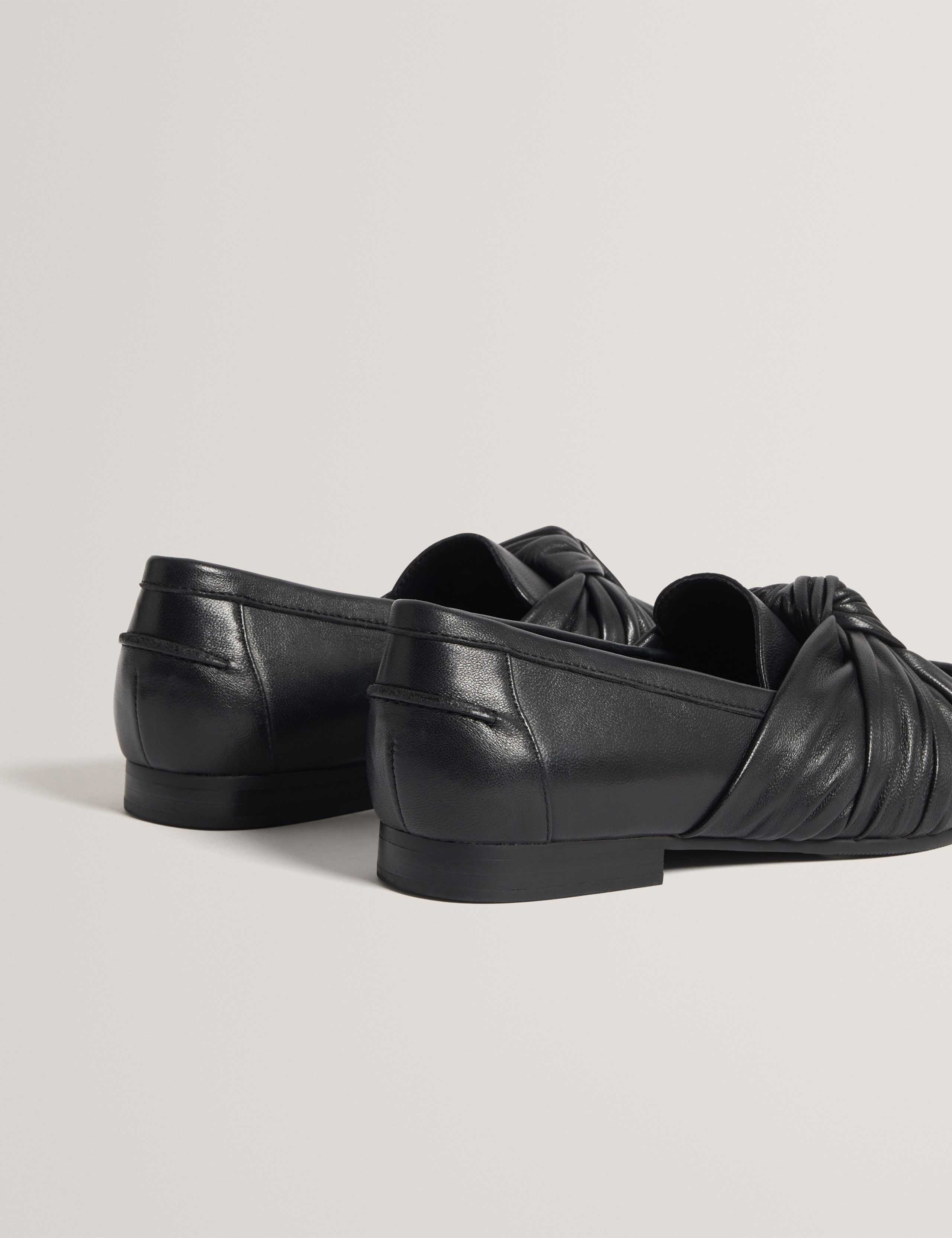 Leather Knot Bow Loafers 4 of 4