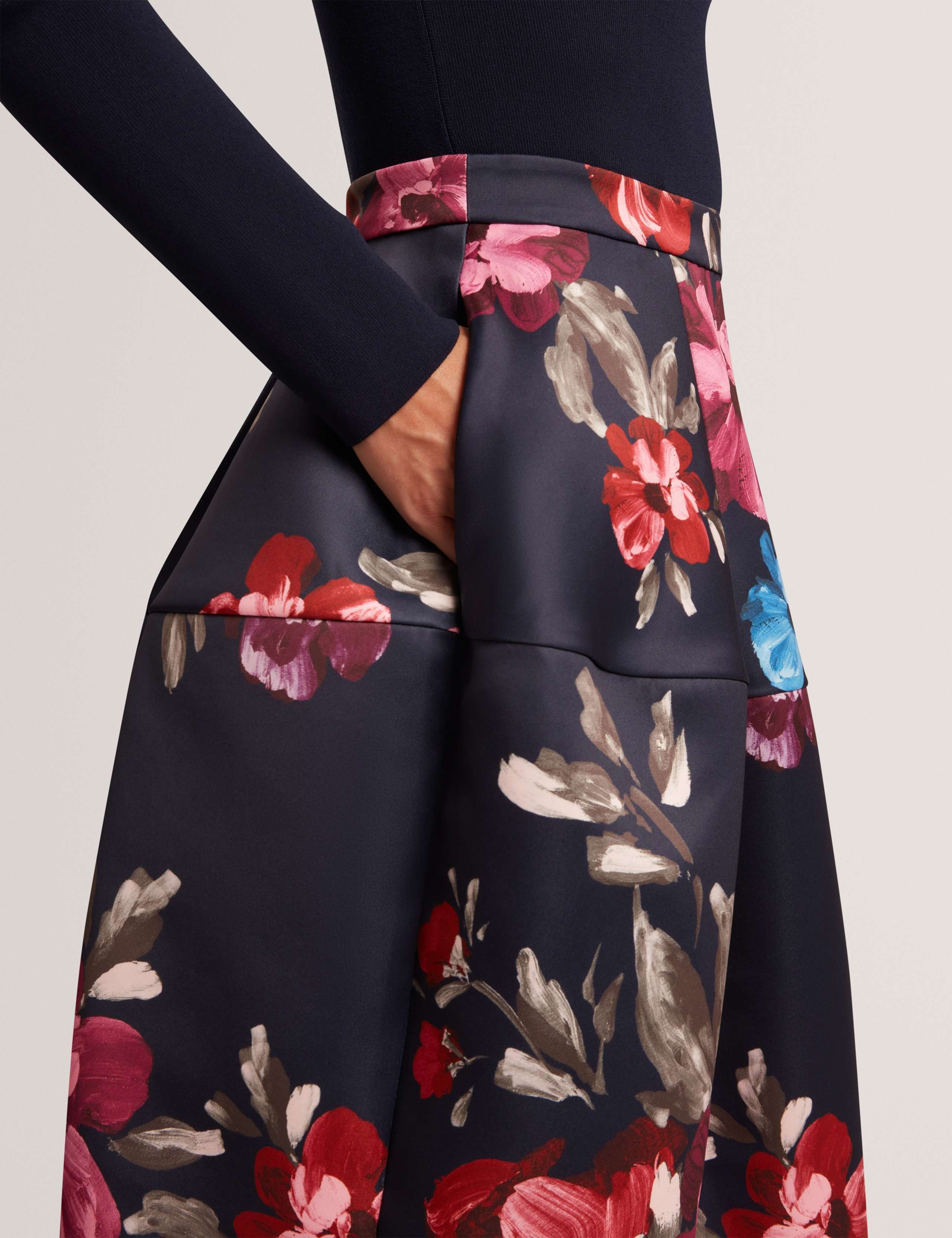 Floral Skirt Midi Skater Dress 6 of 7