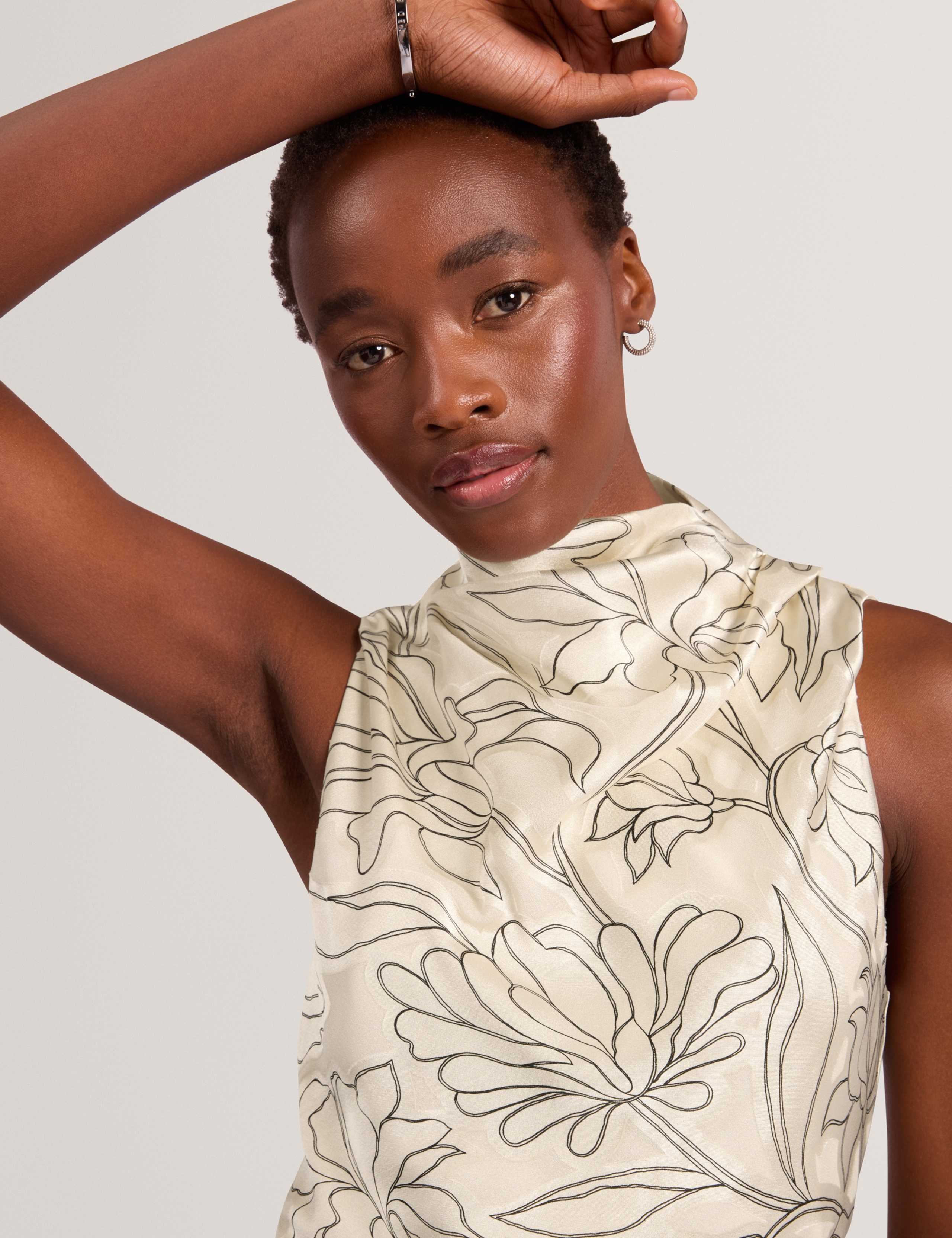 Printed Cowl Neck Top 5 of 7