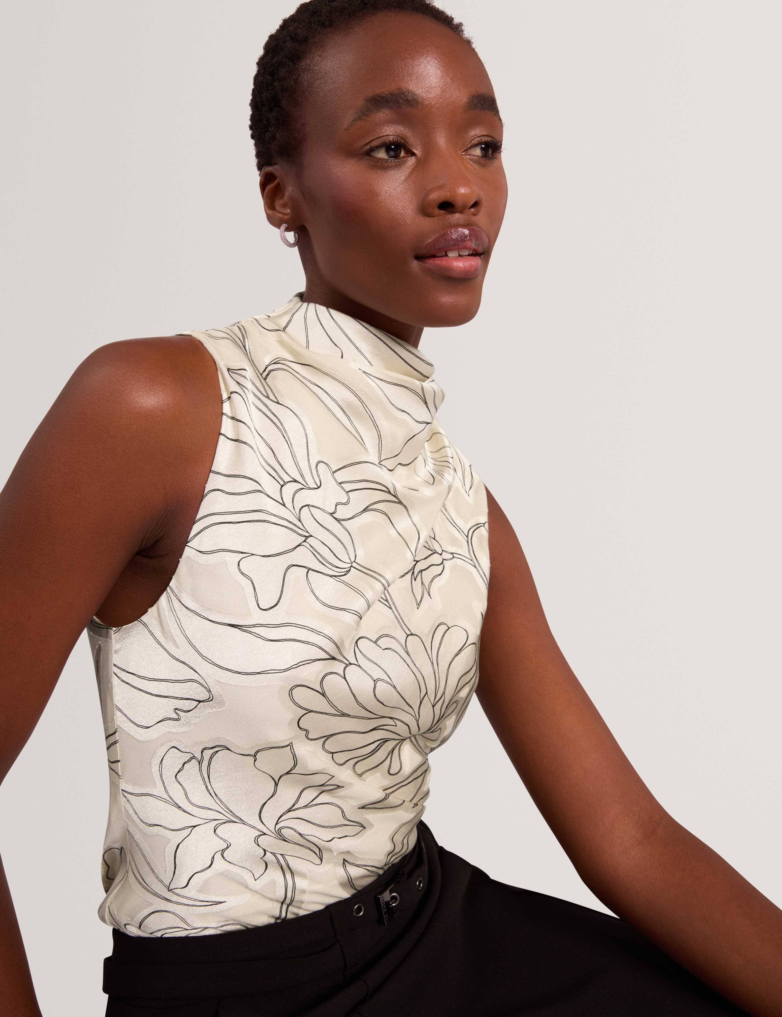 Printed Cowl Neck Top 6 of 7