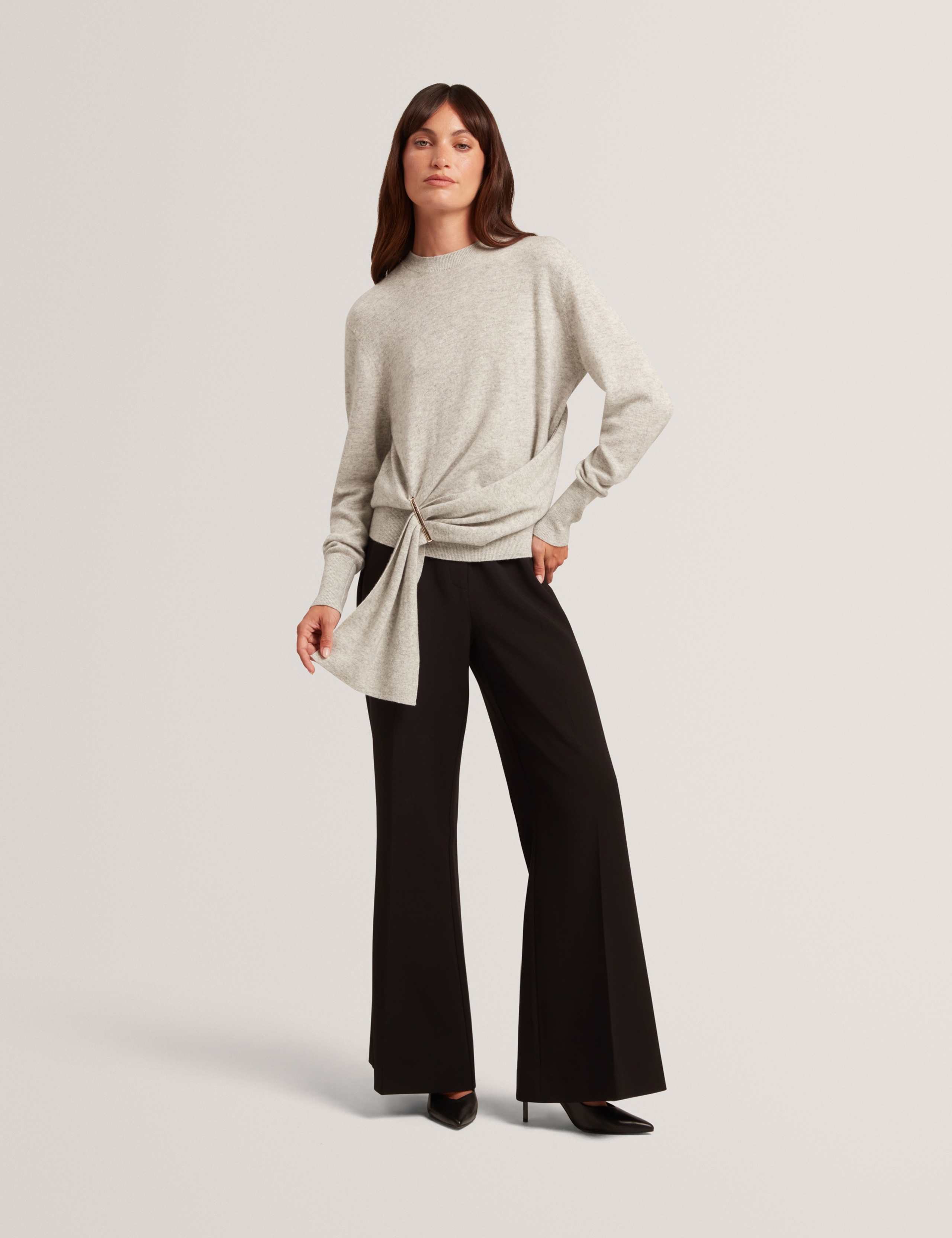 Wool Blend Drape Detail Jumper with Cashmere 3 of 6