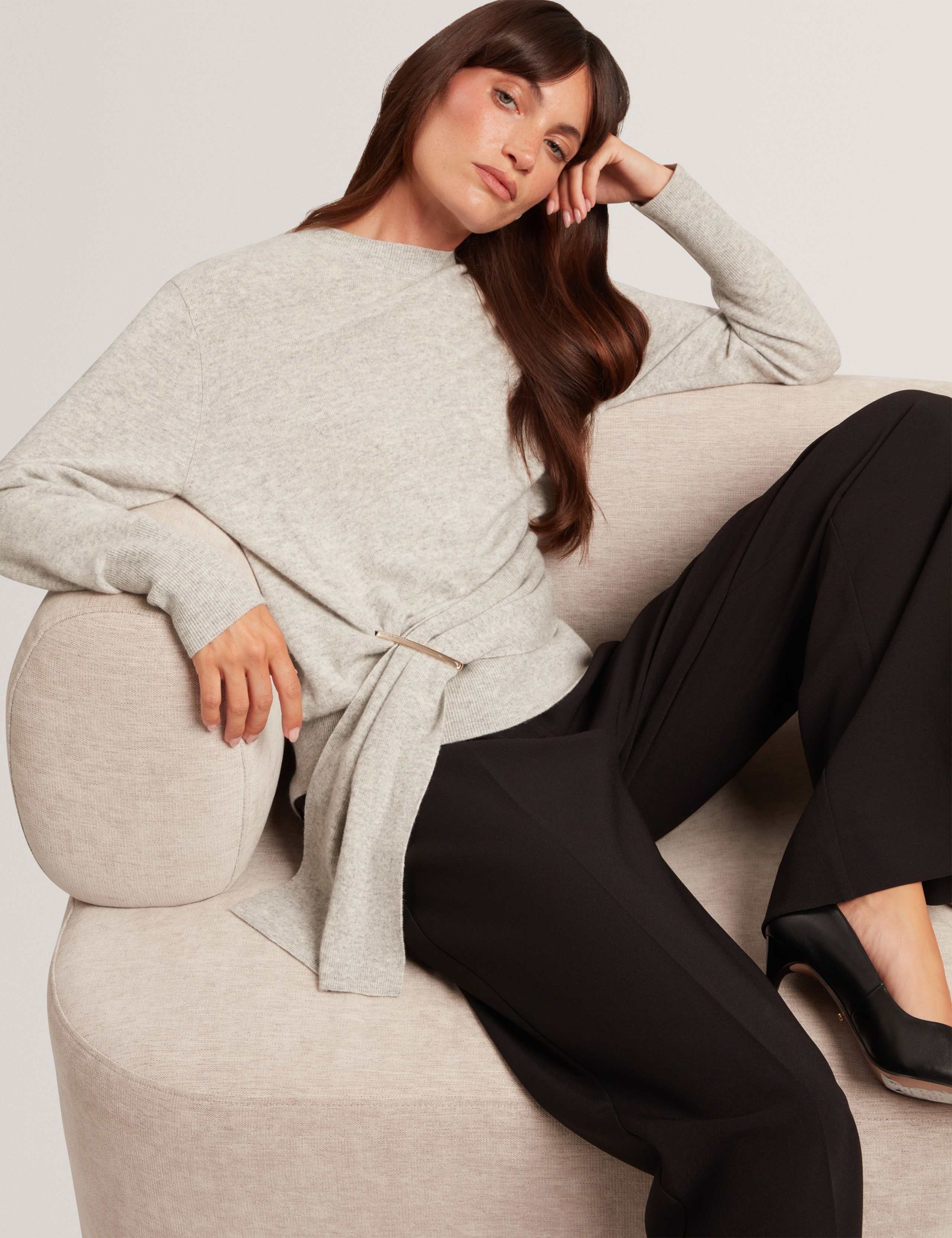 Wool Blend Drape Detail Jumper with Cashmere 5 of 6