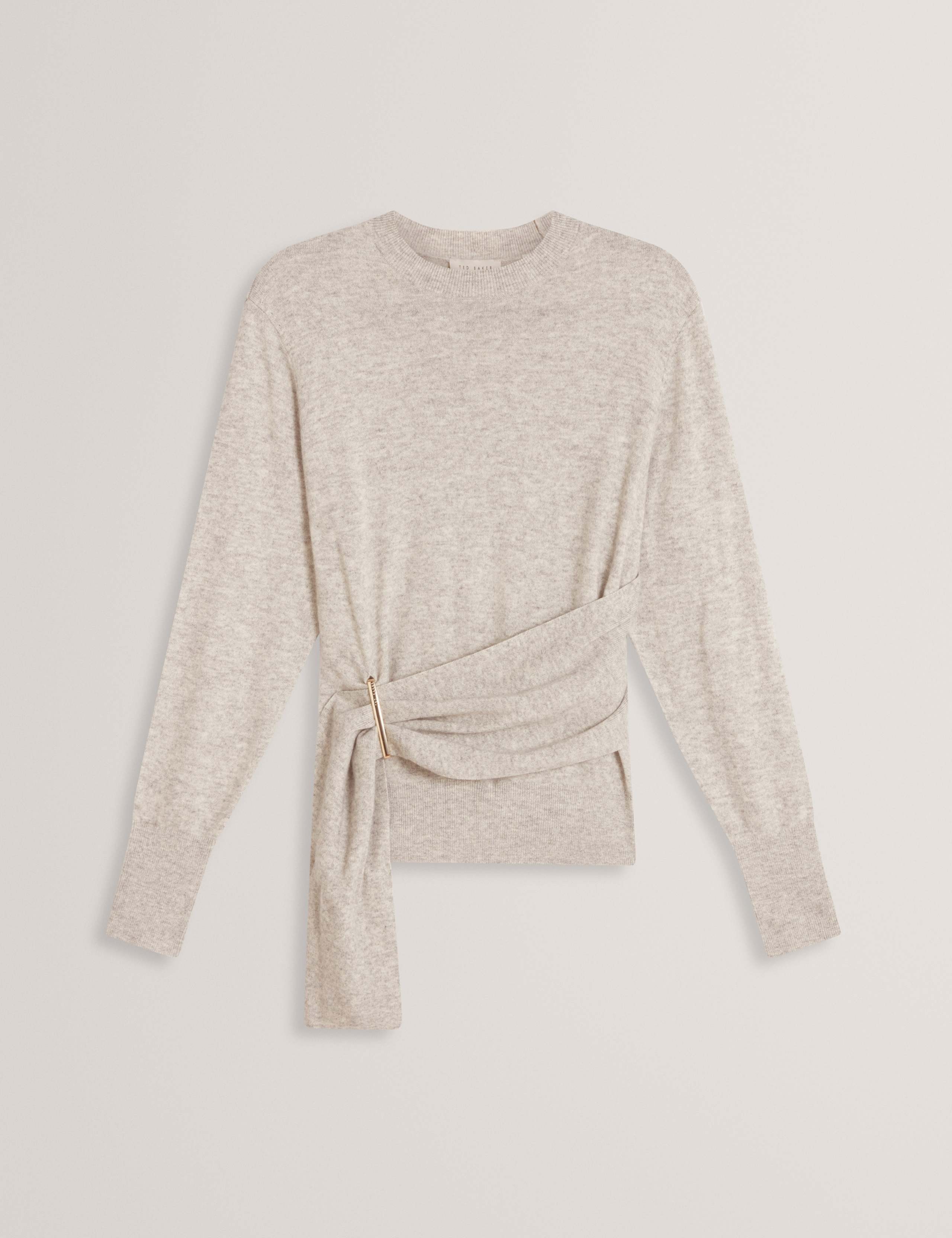 Wool Blend Drape Detail Jumper with Cashmere 6 of 6